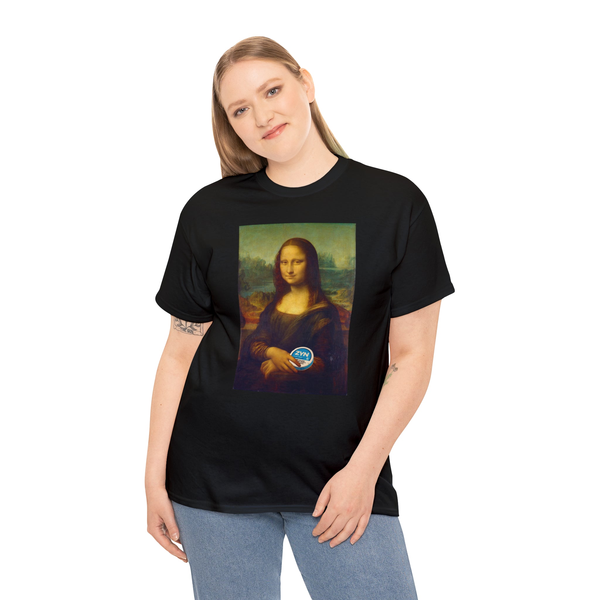 Mona Lisa with Zyns - Unisex Heavy Cotton Tee