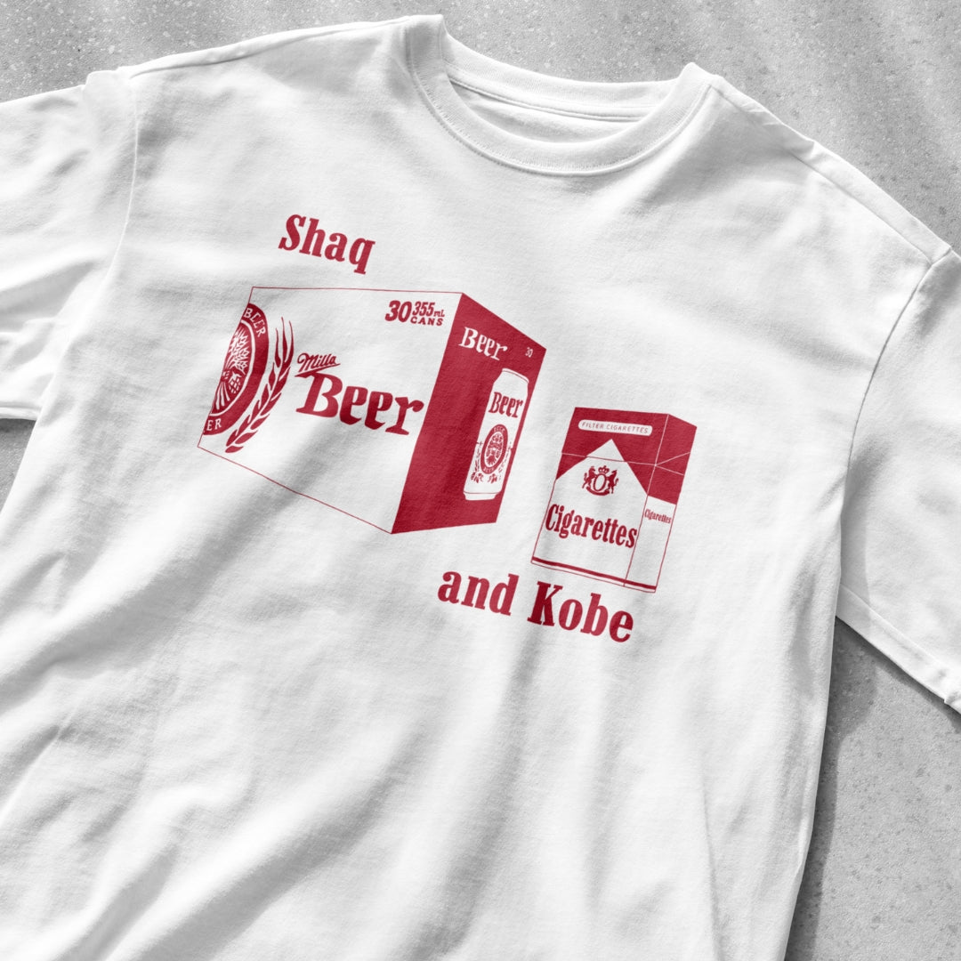 Shaq and Kobe Beer and Cigarettes - Unisex Heavy Cotton Tee