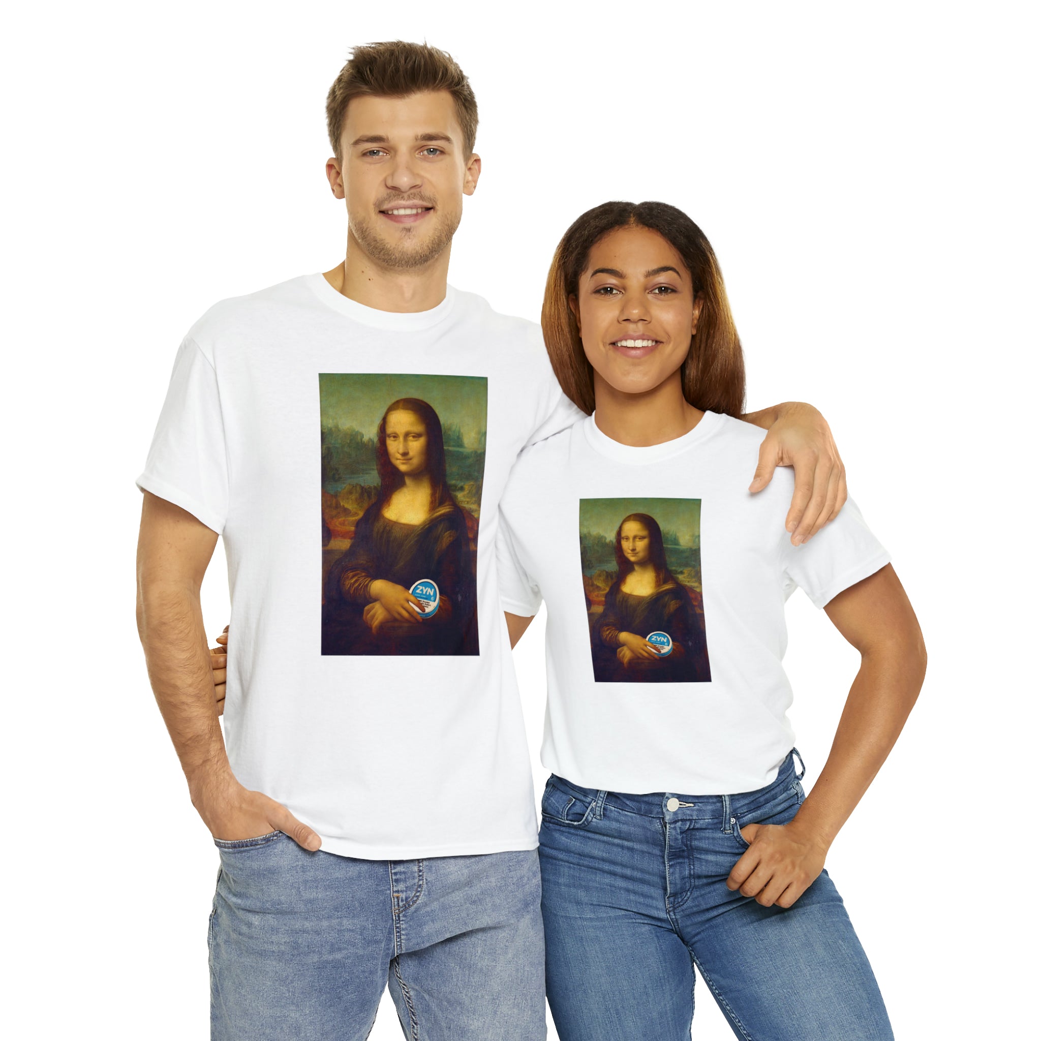 Mona Lisa with Zyns - Unisex Heavy Cotton Tee