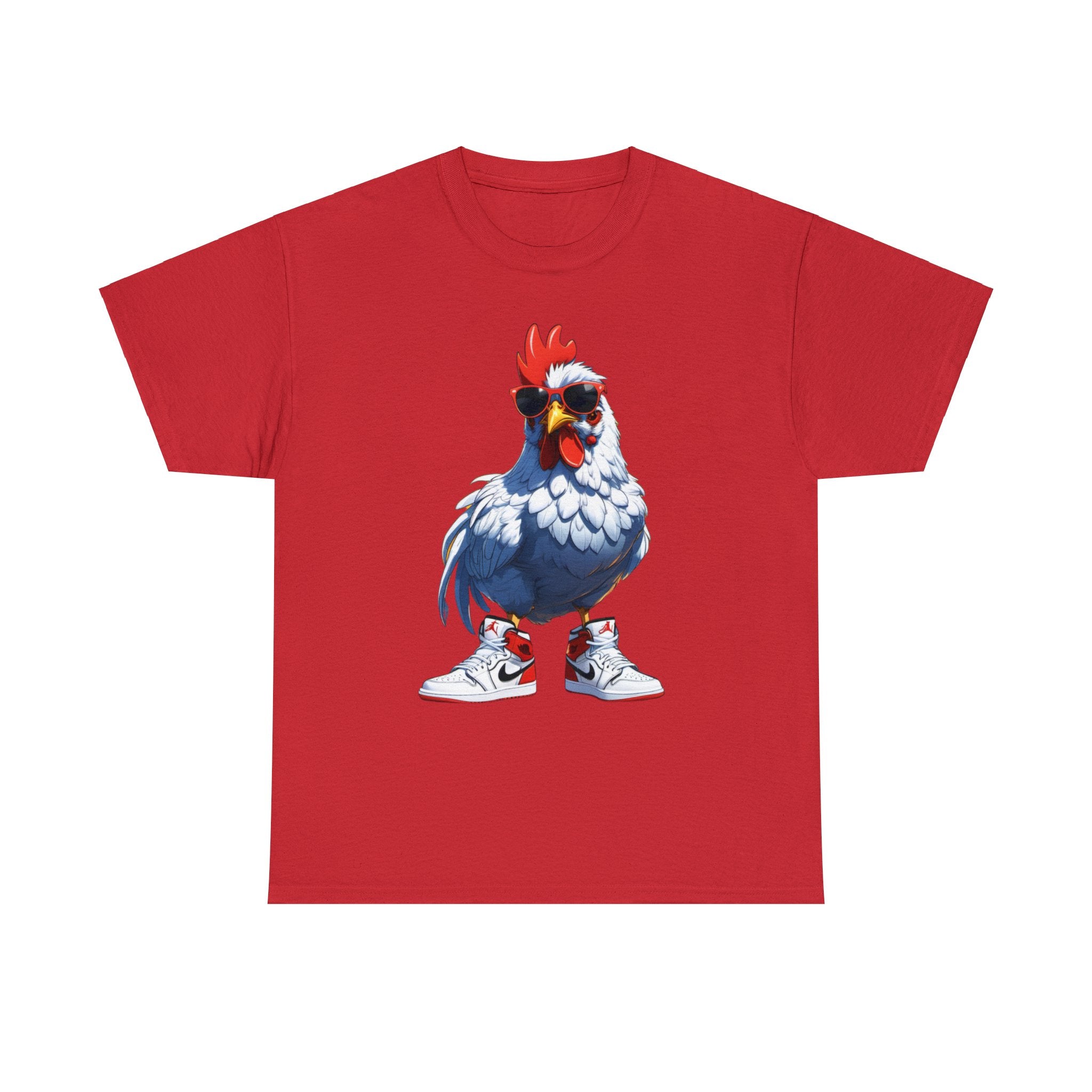 Chicken with Sunglasses and Air Jordans - Unisex Heavy Cotton Tee