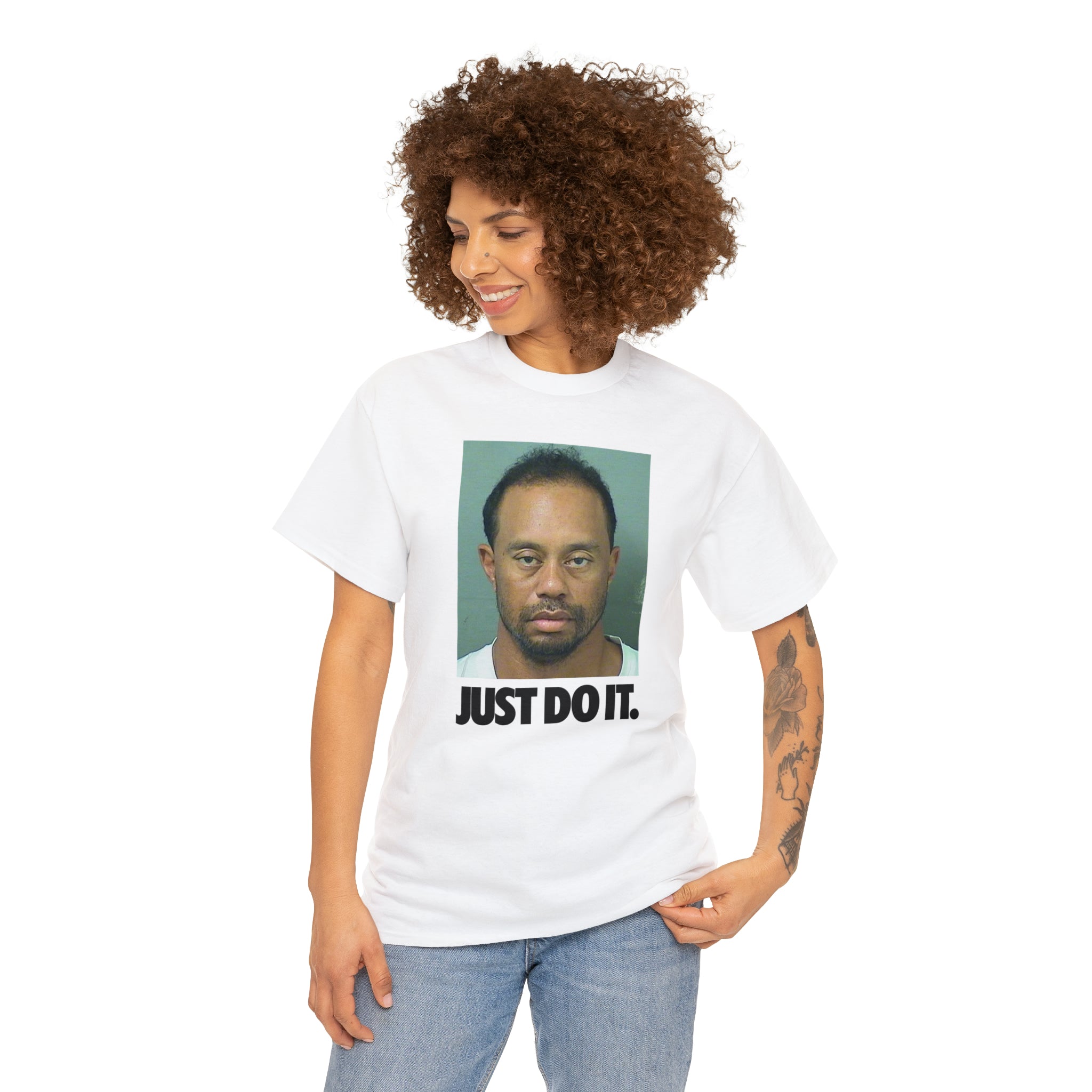 Just Do it Tiger Woods DUI Mugshot - Unisex Heavy Cotton Tee