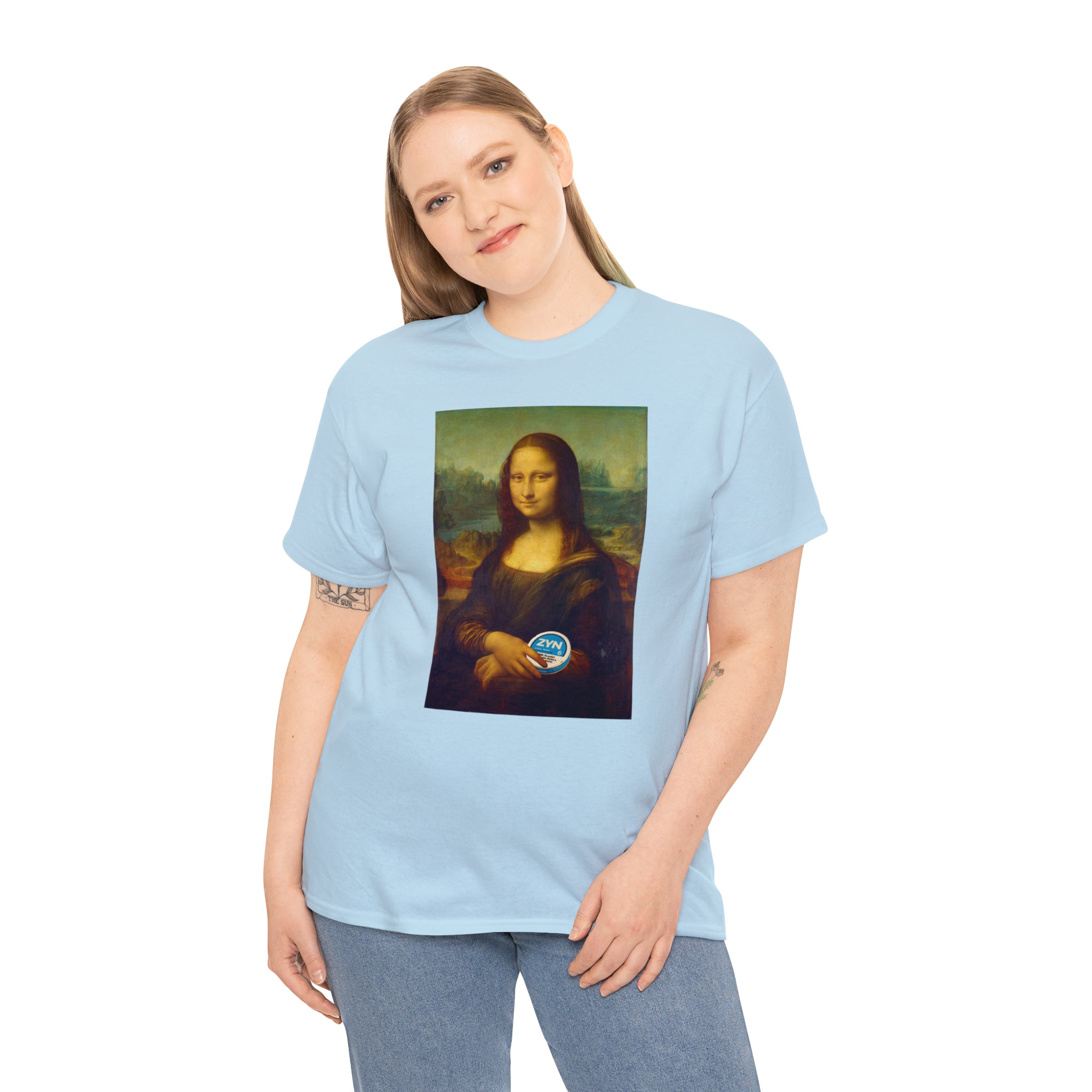 Mona Lisa with Zyns - Unisex Heavy Cotton Tee