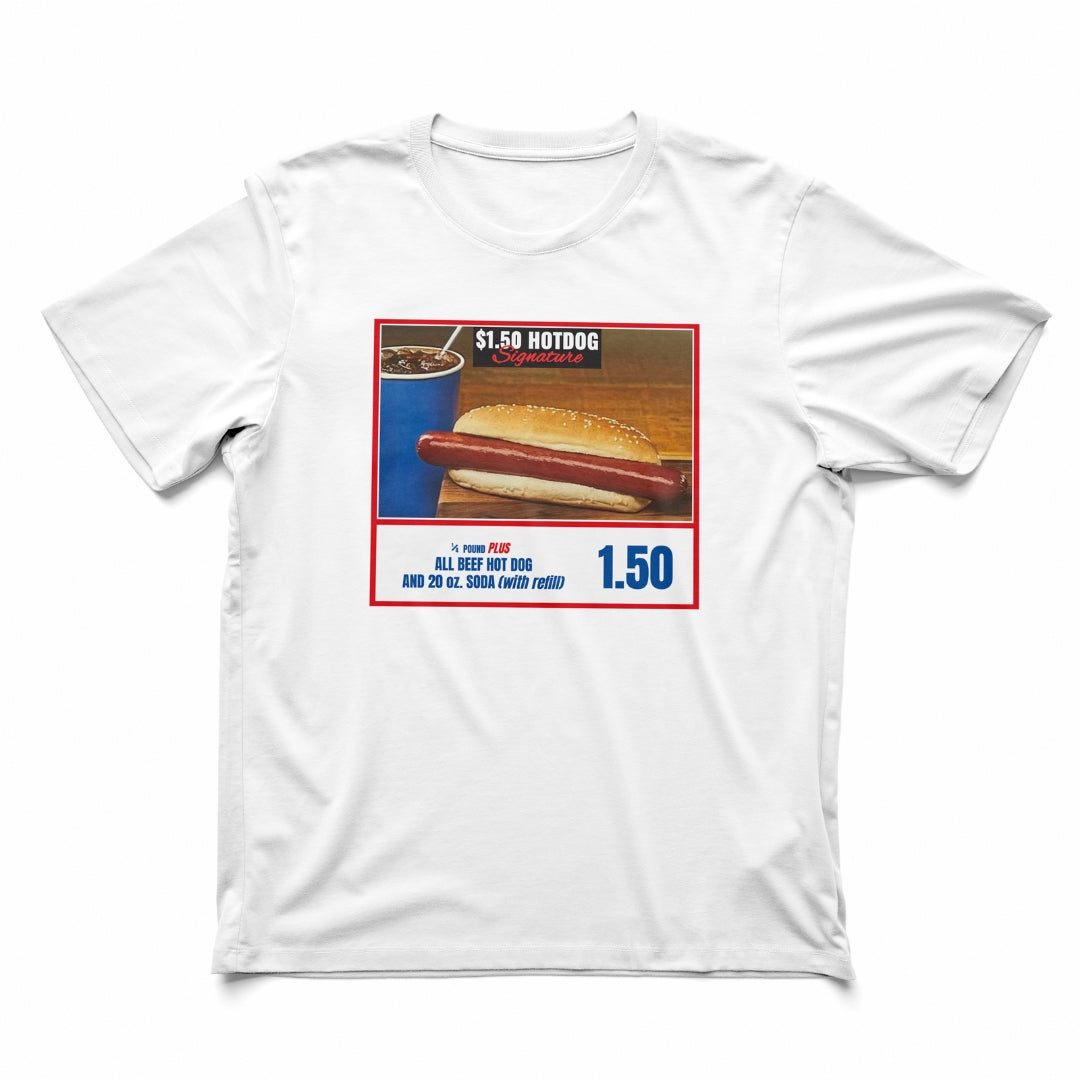 Costco Hotdog T-Shirt (with back quote) - Unisex Heavy Cotton Tee