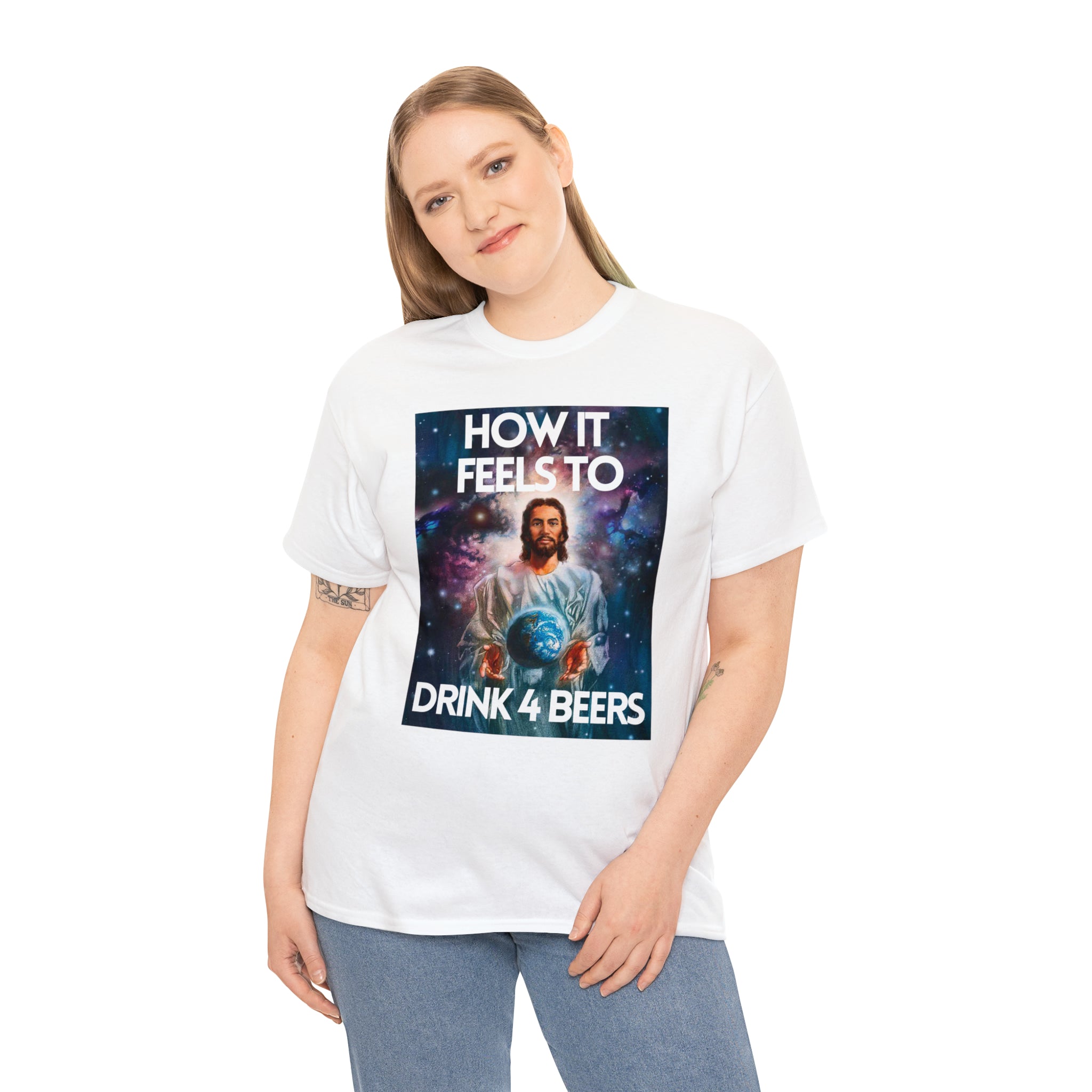 How it feels to drink 4 beers - Unisex Heavy Cotton Tee