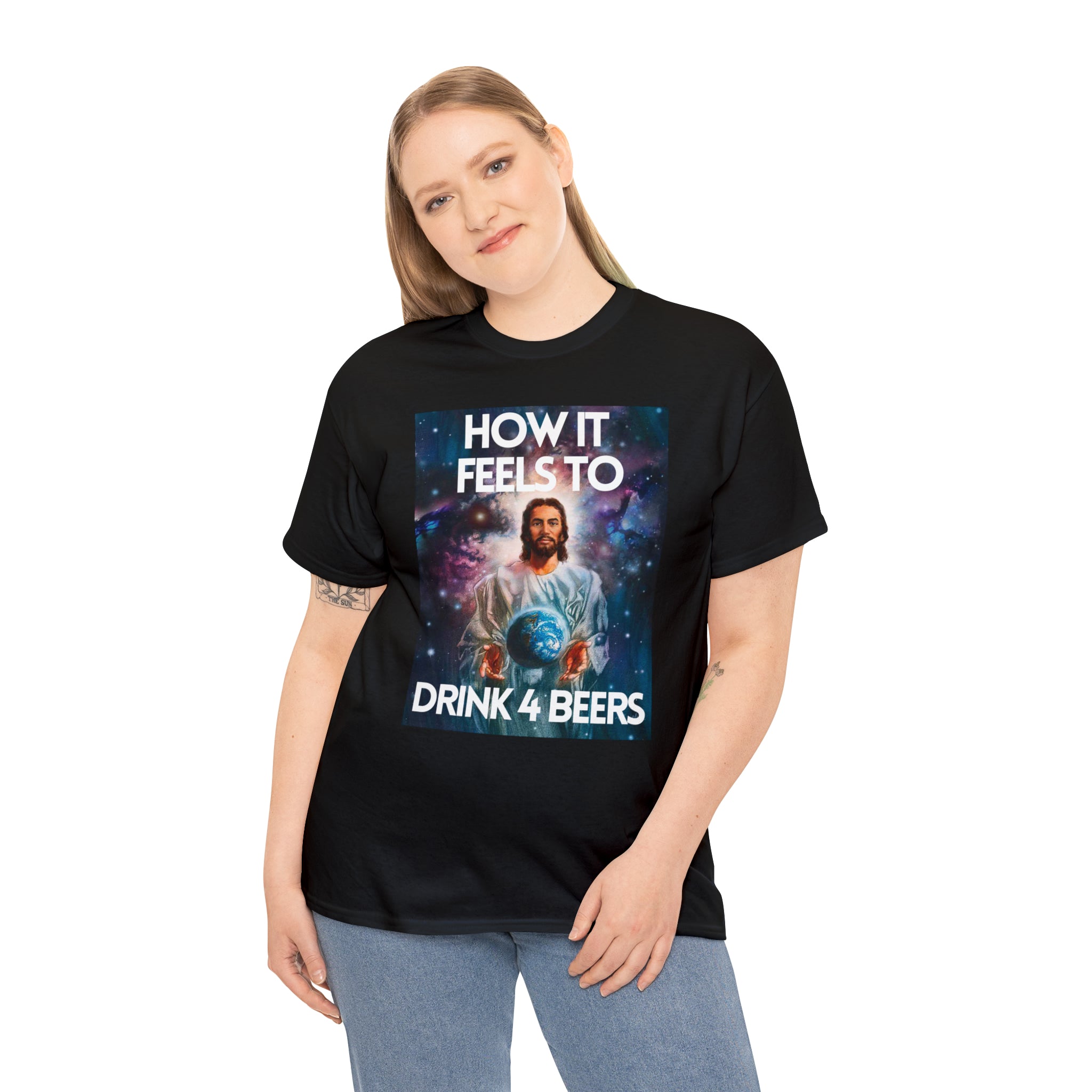 How it feels to drink 4 beers - Unisex Heavy Cotton Tee