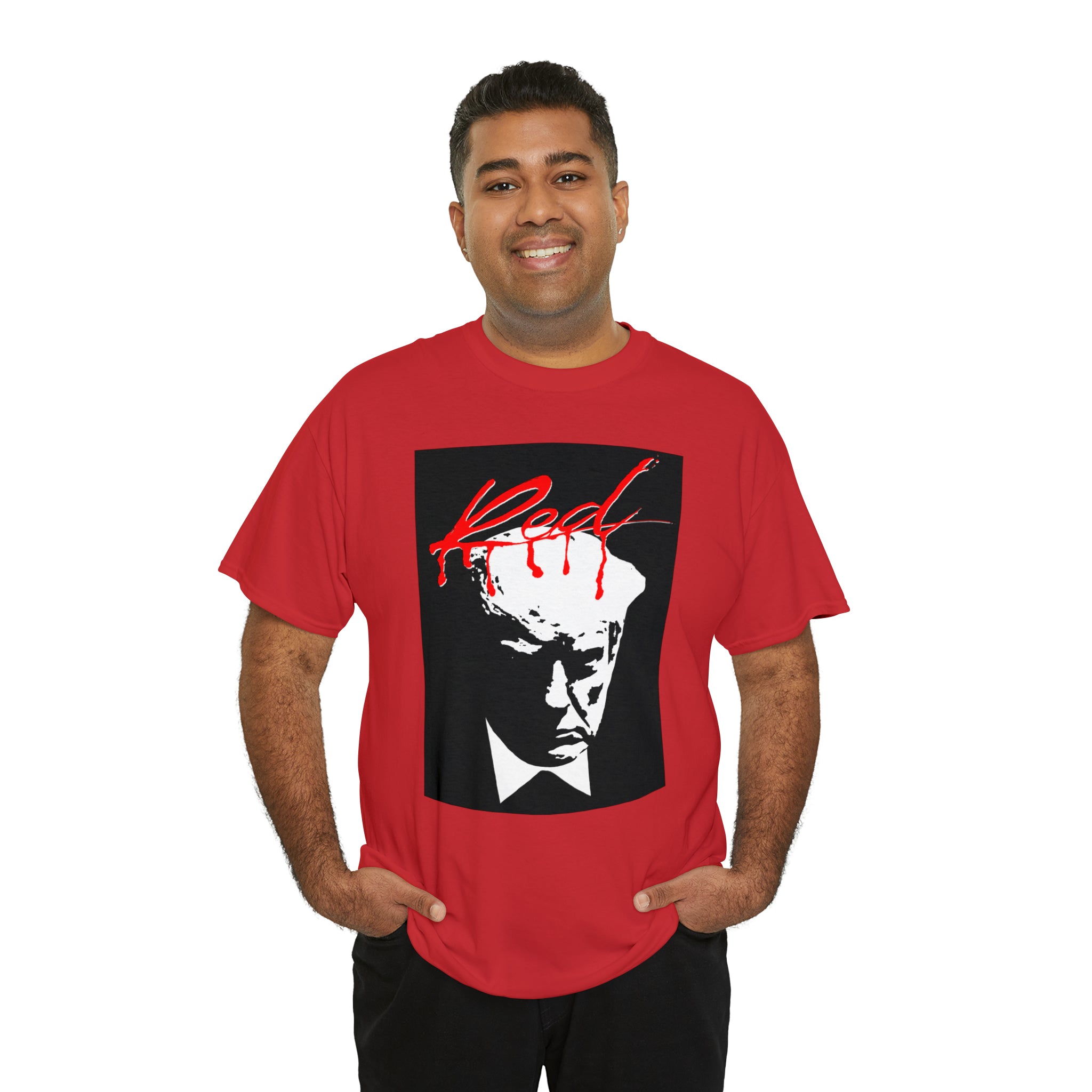 Trump Mugshot Whole Lotta Red Album Cover- Unisex Heavy Cotton Tee