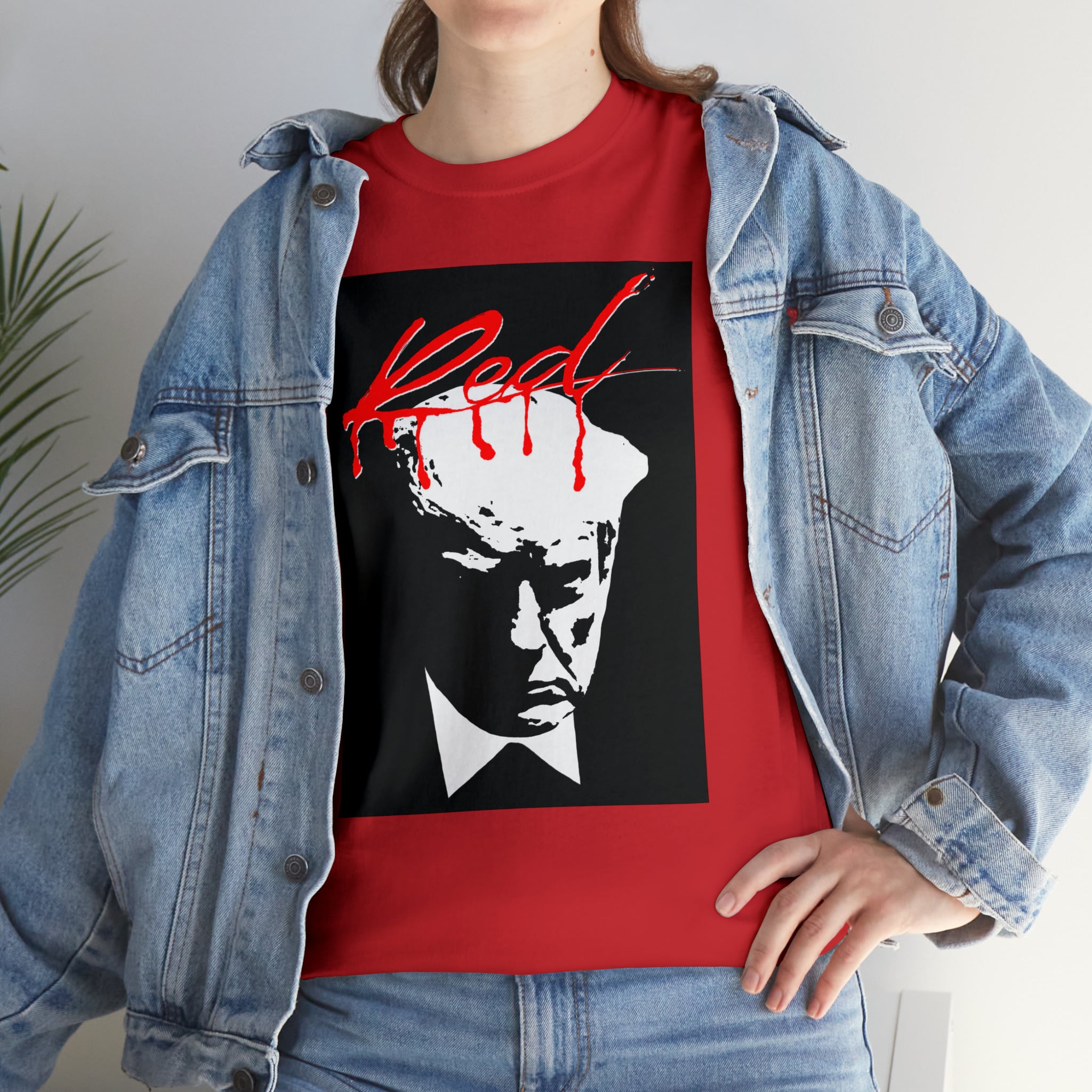 Trump Mugshot Whole Lotta Red Album Cover- Unisex Heavy Cotton Tee