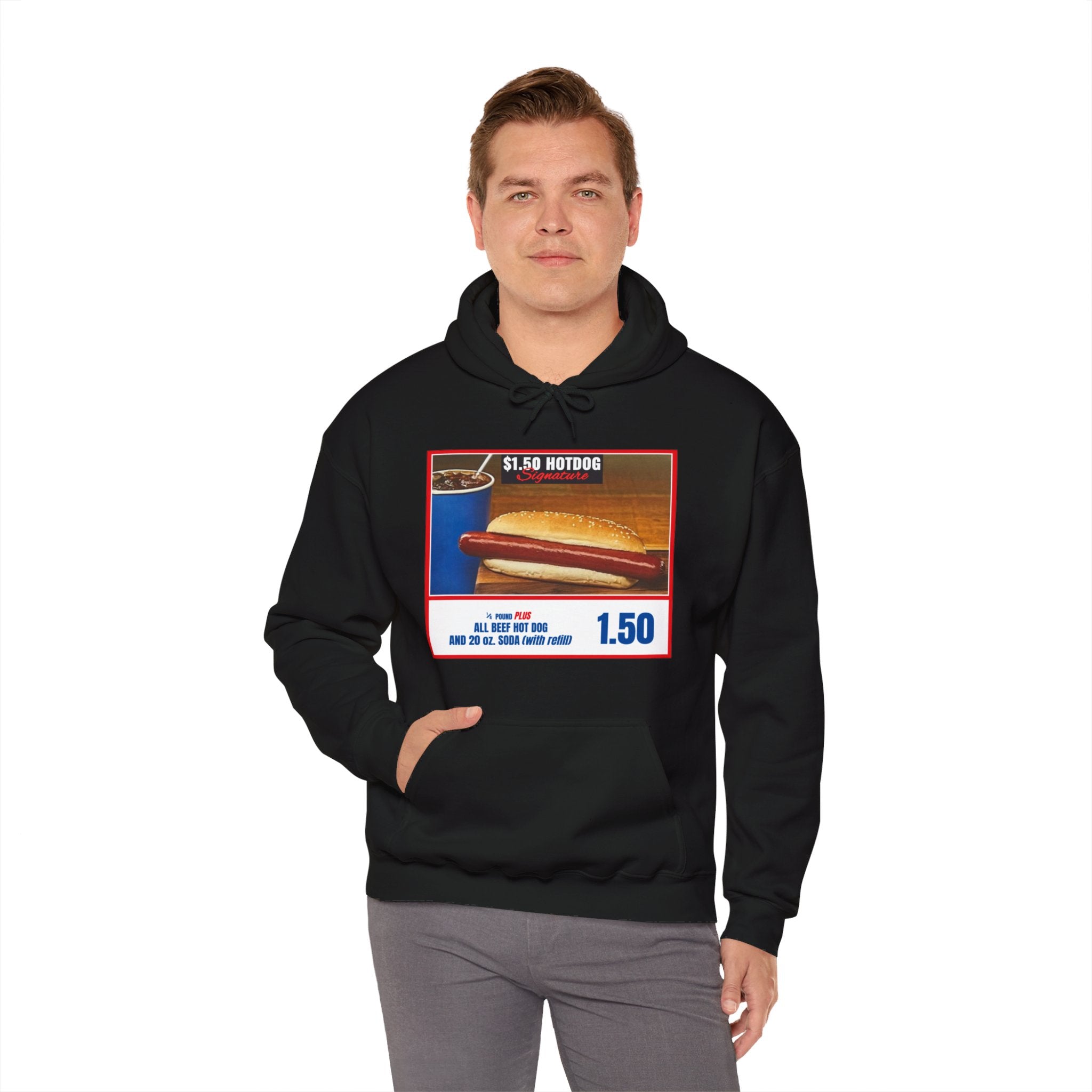 Costco $1.50 Hotdog (with back quote) - Unisex Heavy Blend™ Hooded Sweatshirt