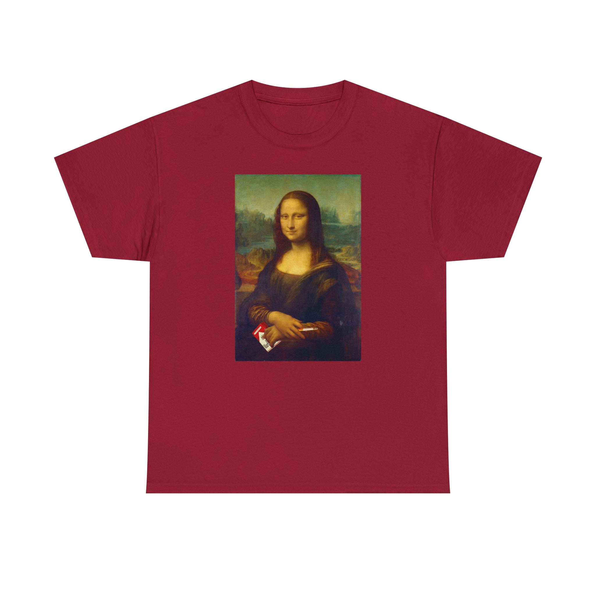 Mona Lisa with cigarettes - Unisex Heavy Cotton Tee