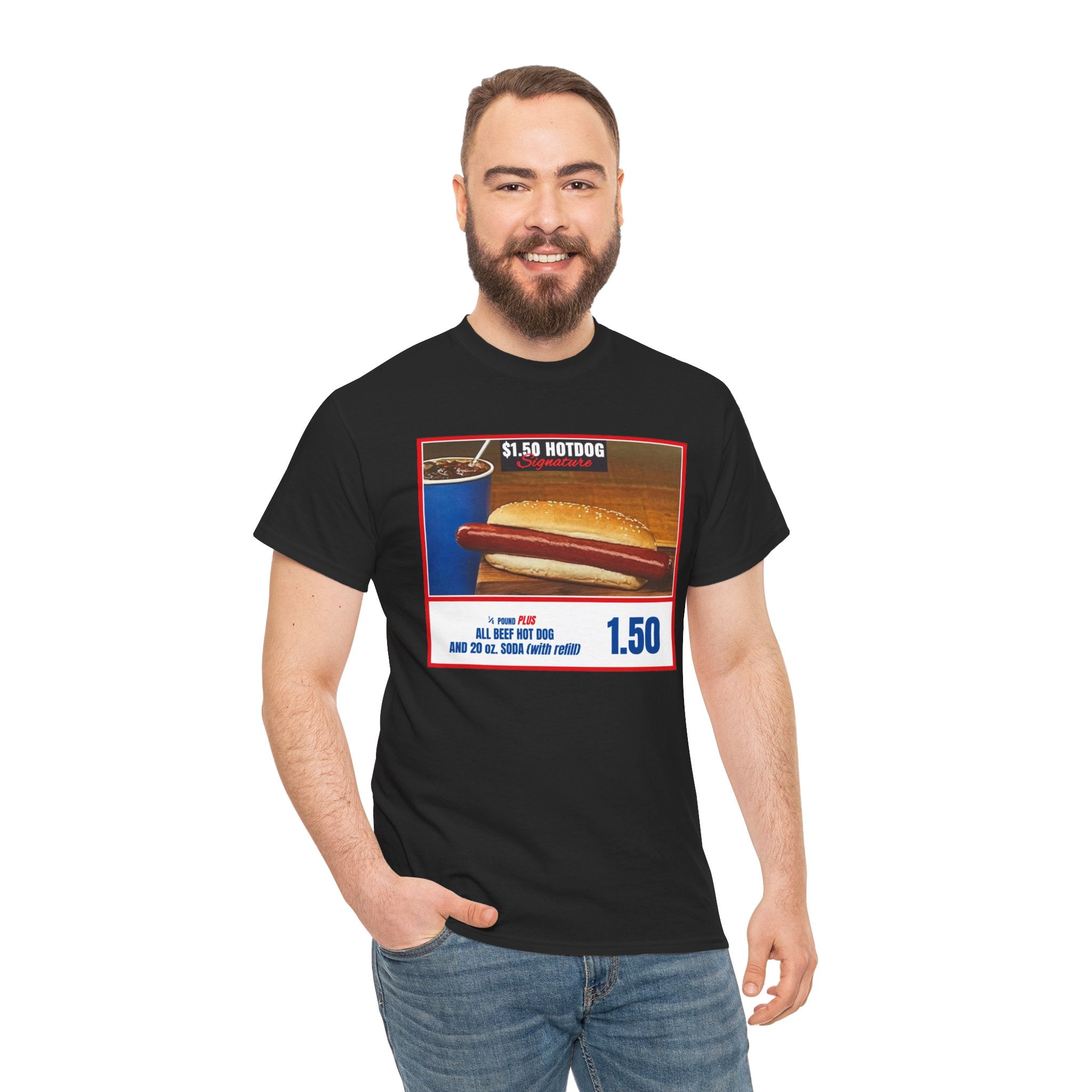 Costco Hotdog T-Shirt (with back quote) - Unisex Heavy Cotton Tee