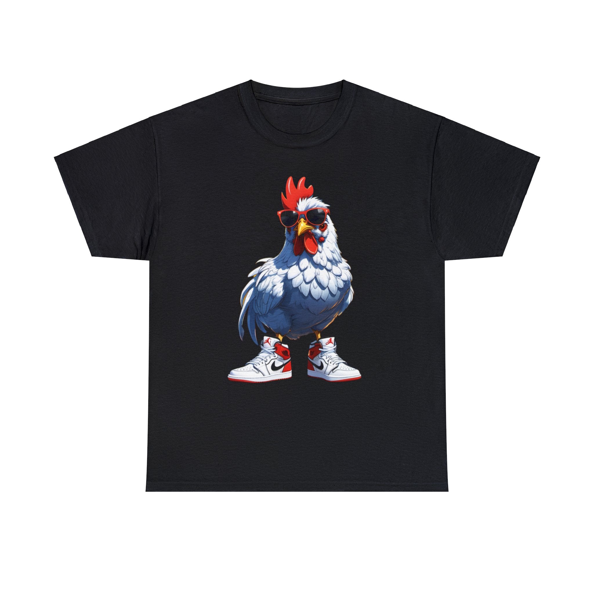 Chicken with Sunglasses and Air Jordans - Unisex Heavy Cotton Tee