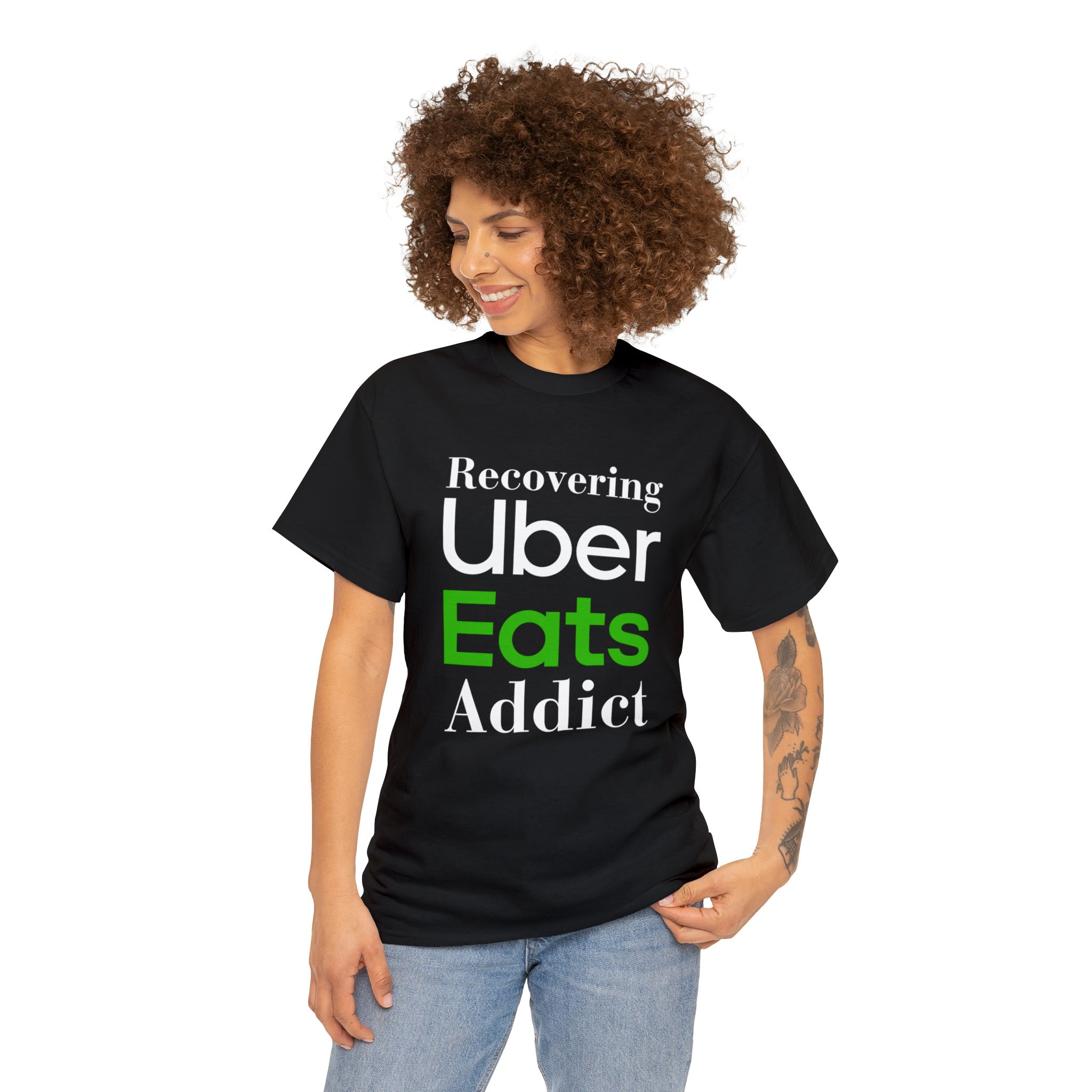 Recovering Uber Eats Addict - Unisex Heavy Cotton Tee