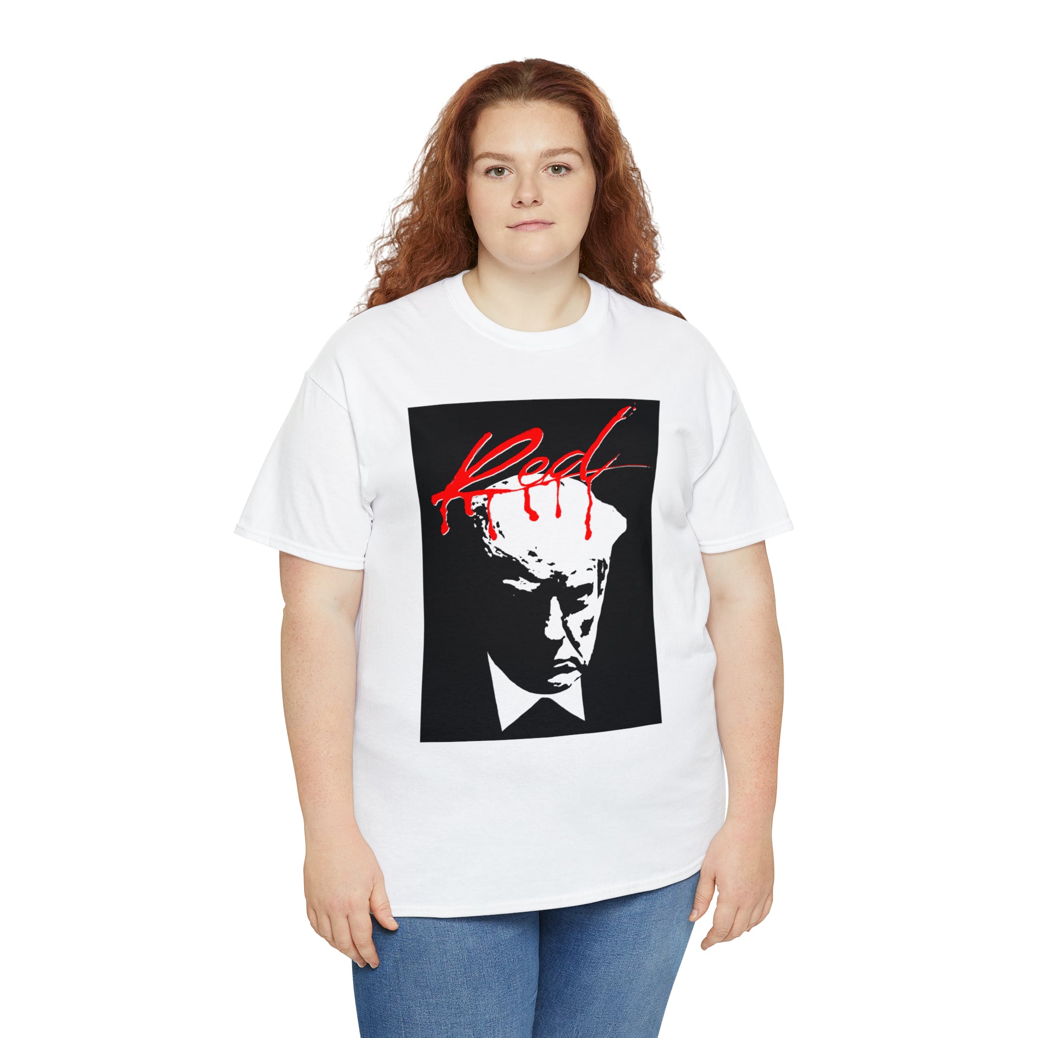 Trump Mugshot Whole Lotta Red Album Cover- Unisex Heavy Cotton Tee