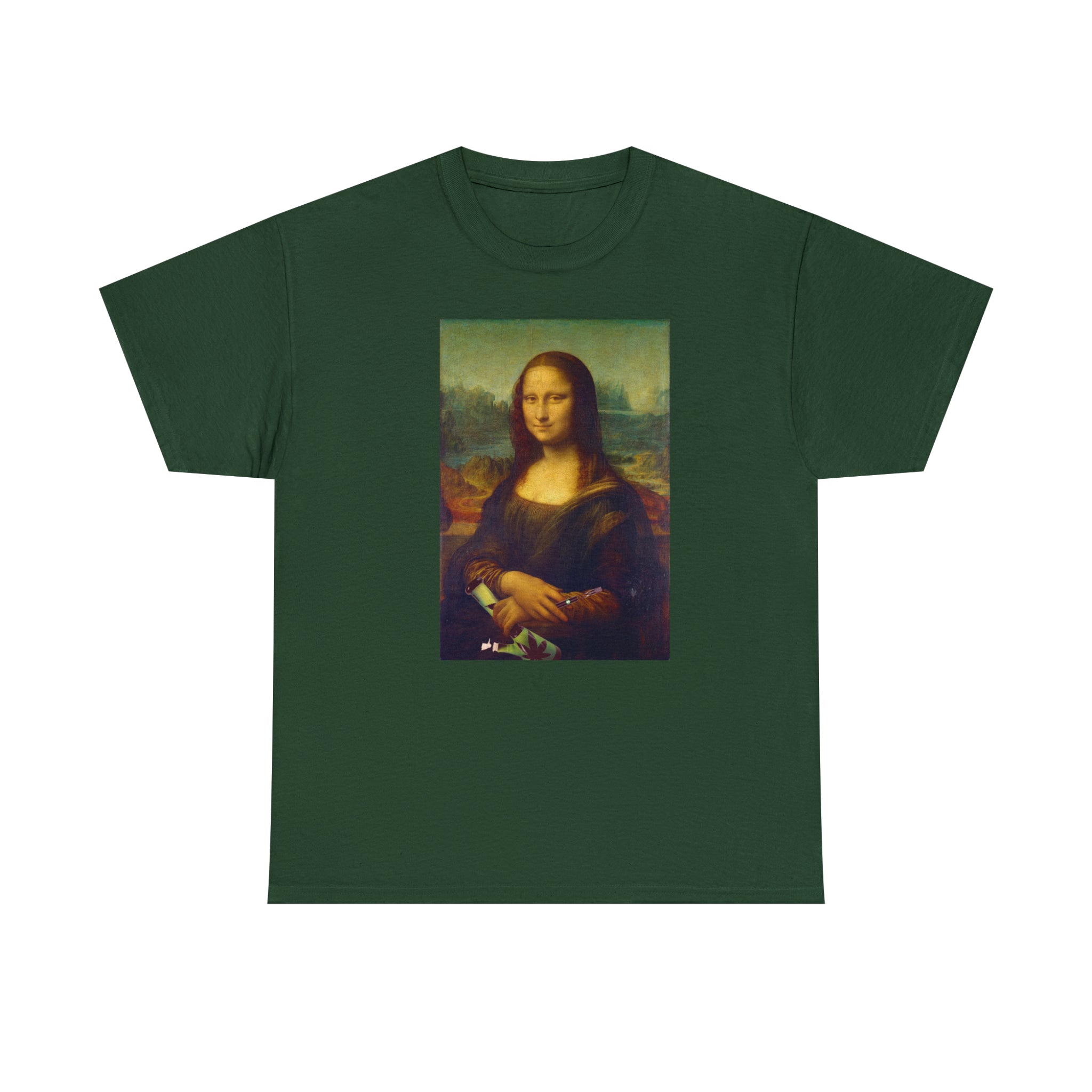 Mona Lisa with Dab Pen and Bong - Unisex Heavy Cotton Tee