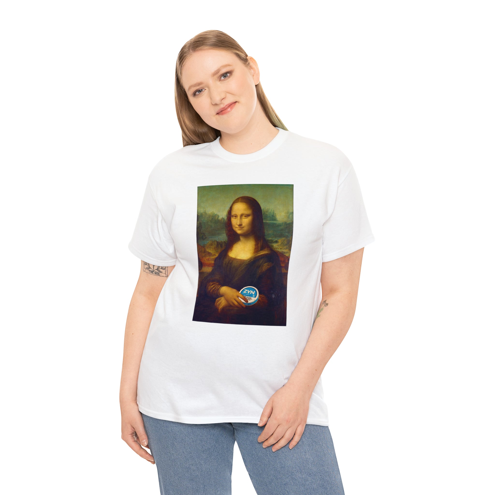 Mona Lisa with Zyns - Unisex Heavy Cotton Tee