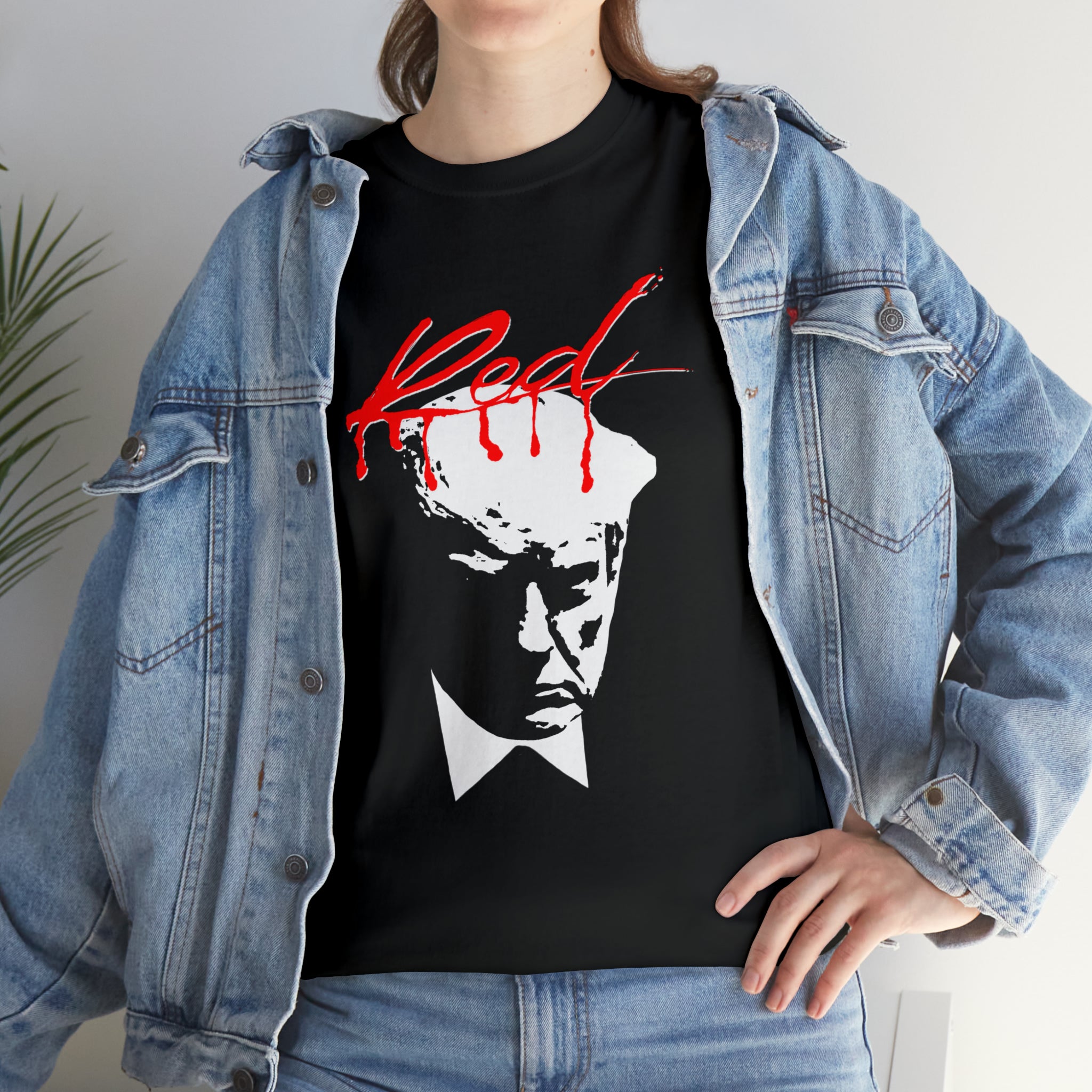 Trump Mugshot Whole Lotta Red Album Cover- Unisex Heavy Cotton Tee