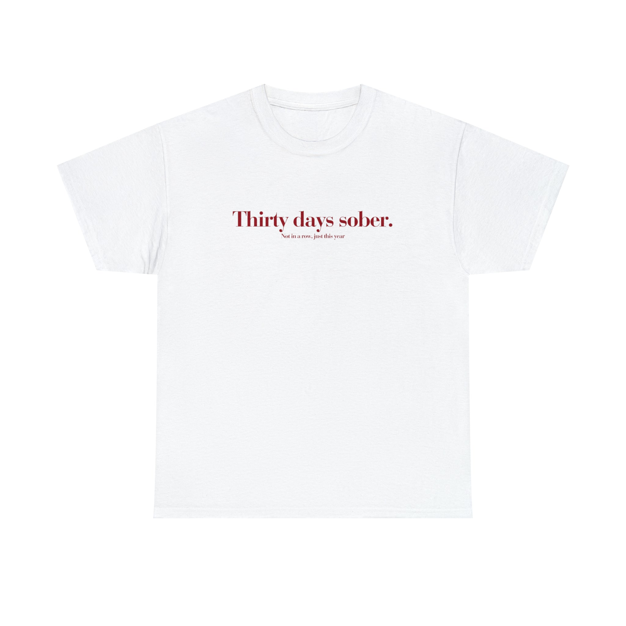 Thirty days sober. not in a row, just this year - Unisex Heavy Cotton Tee