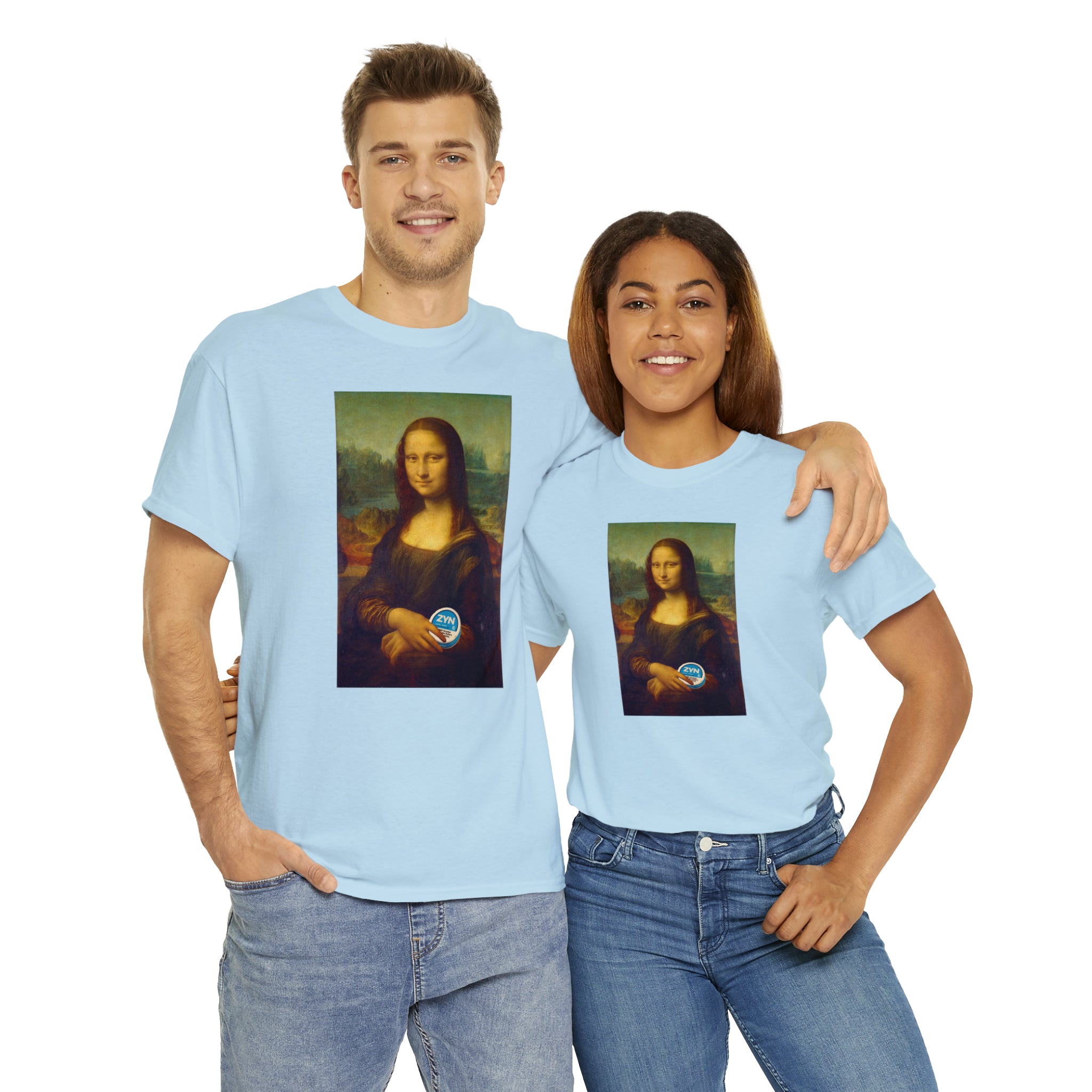 Mona Lisa with Zyns - Unisex Heavy Cotton Tee