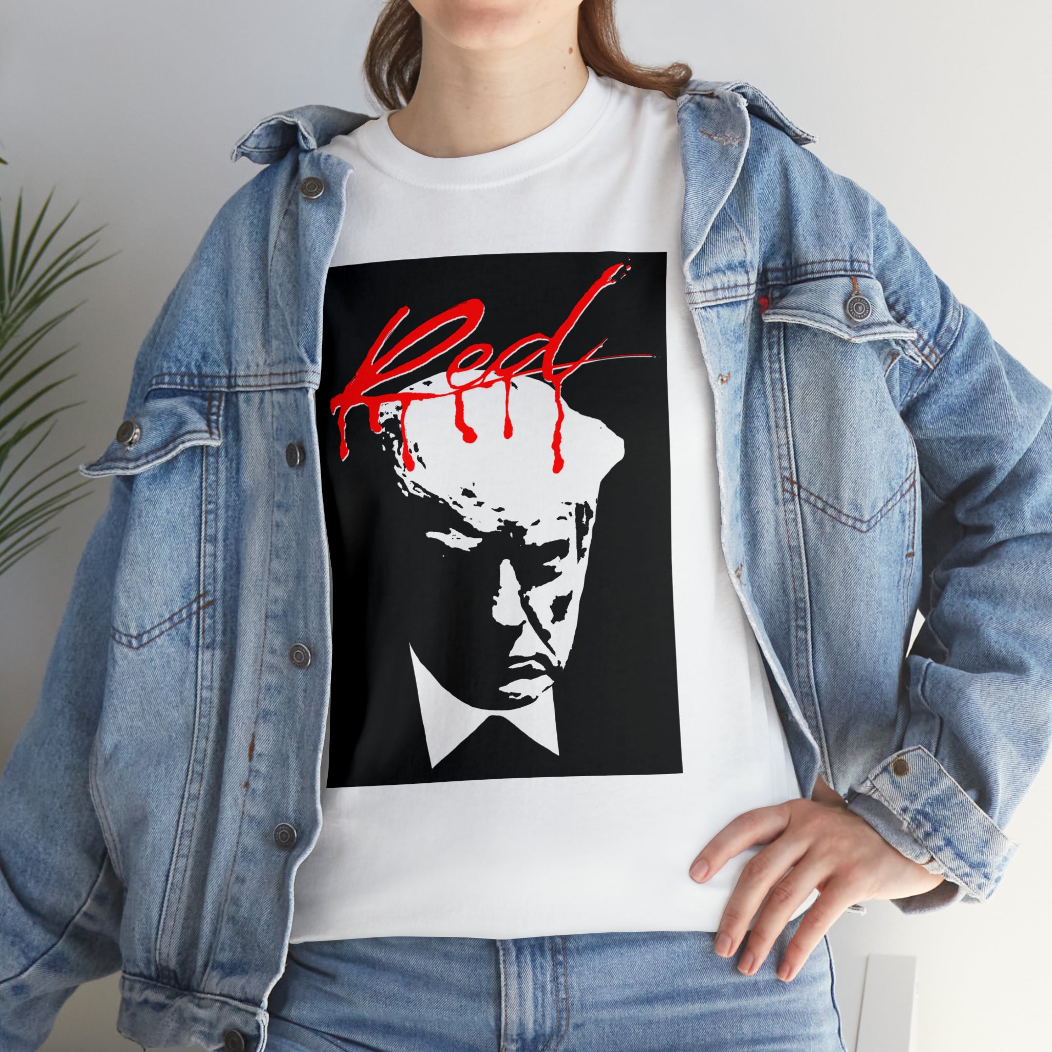 Trump Mugshot Whole Lotta Red Album Cover- Unisex Heavy Cotton Tee