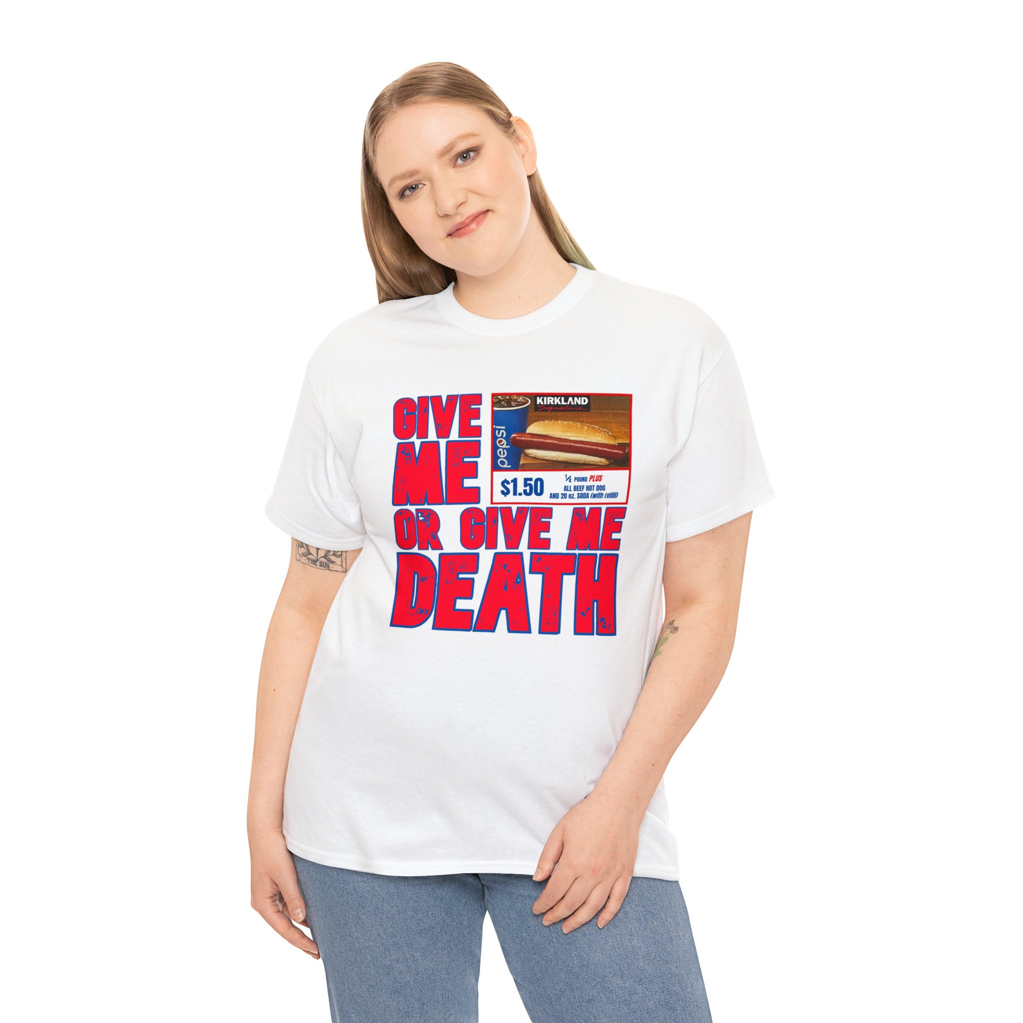 Give me costco $1.50 hotdog or give me death - Unisex Heavy Cotton Tee