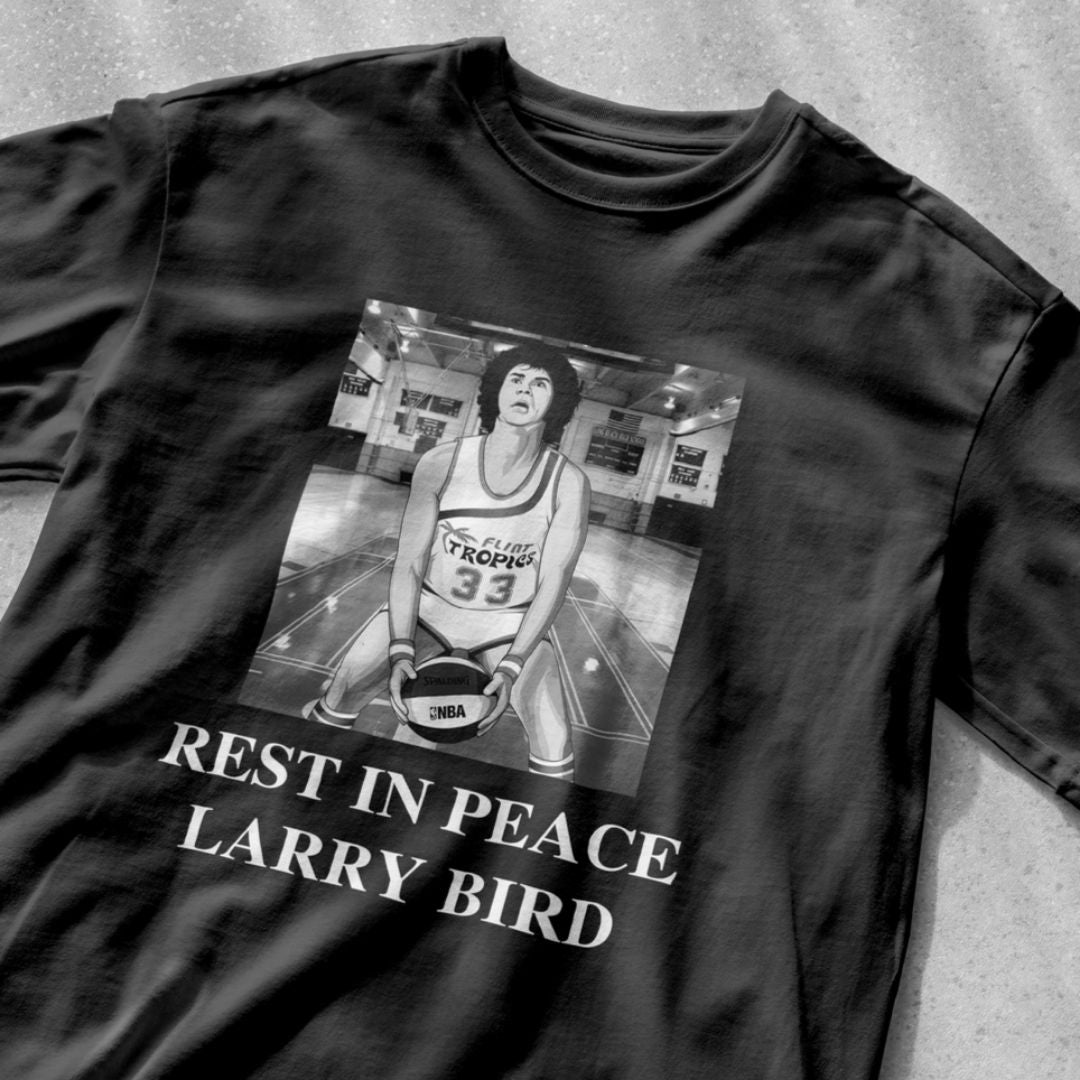 RIP Larry Bird (Jackie Moon Semipro) - Unisex Heavy Cotton Tee