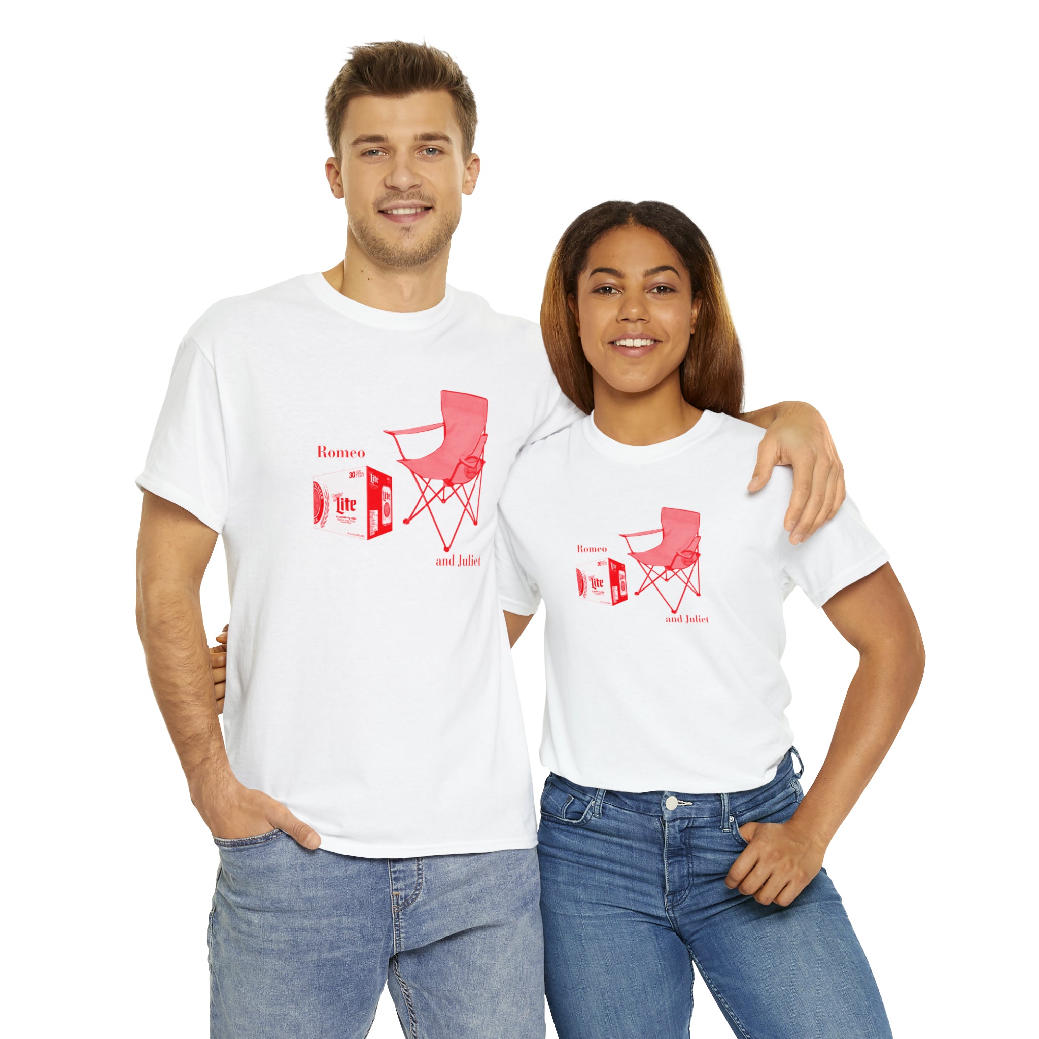 Romeo and Juliet 30 rack and chair - Unisex Heavy Cotton Tee