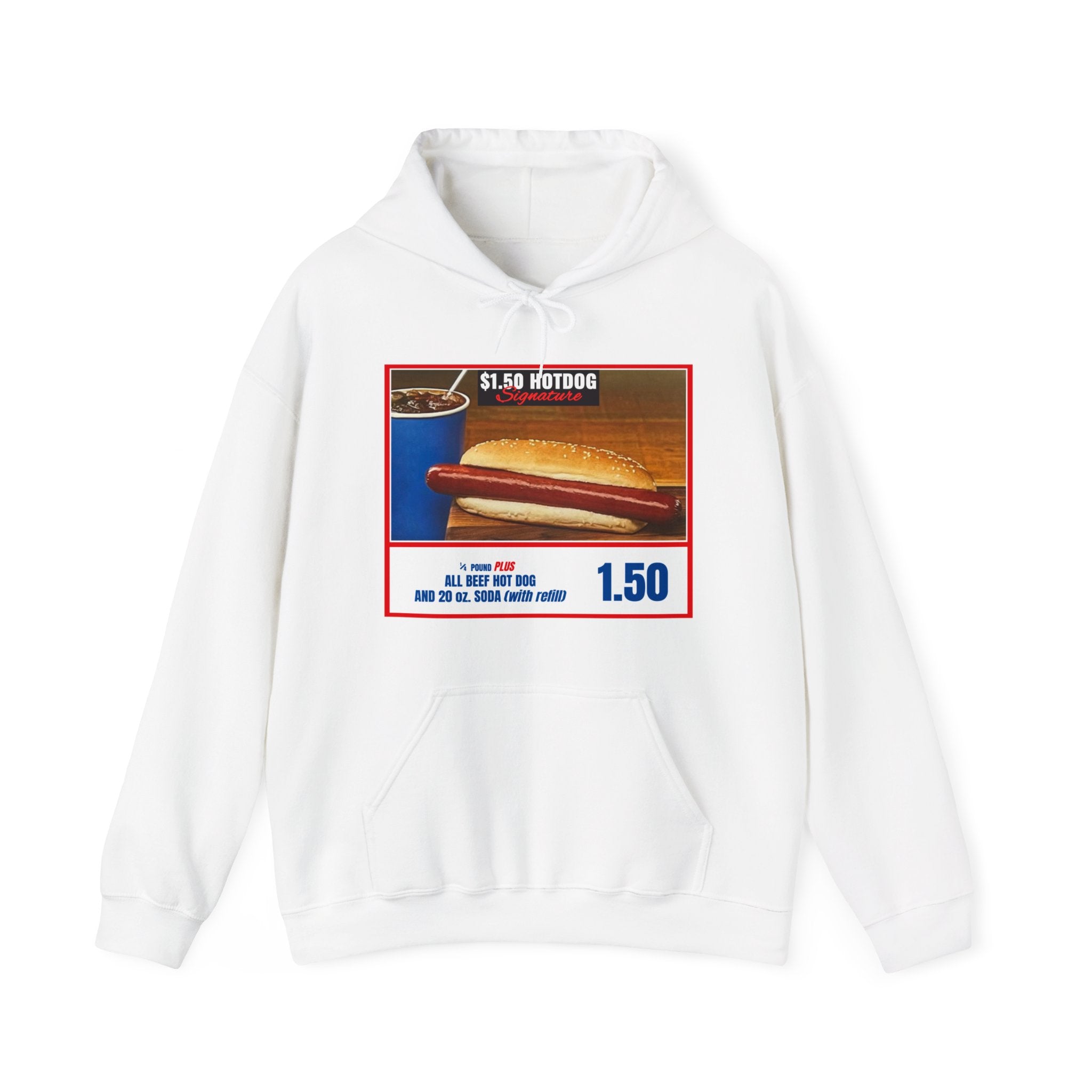 Costco $1.50 Hotdog (with back quote) - Unisex Heavy Blend™ Hooded Sweatshirt