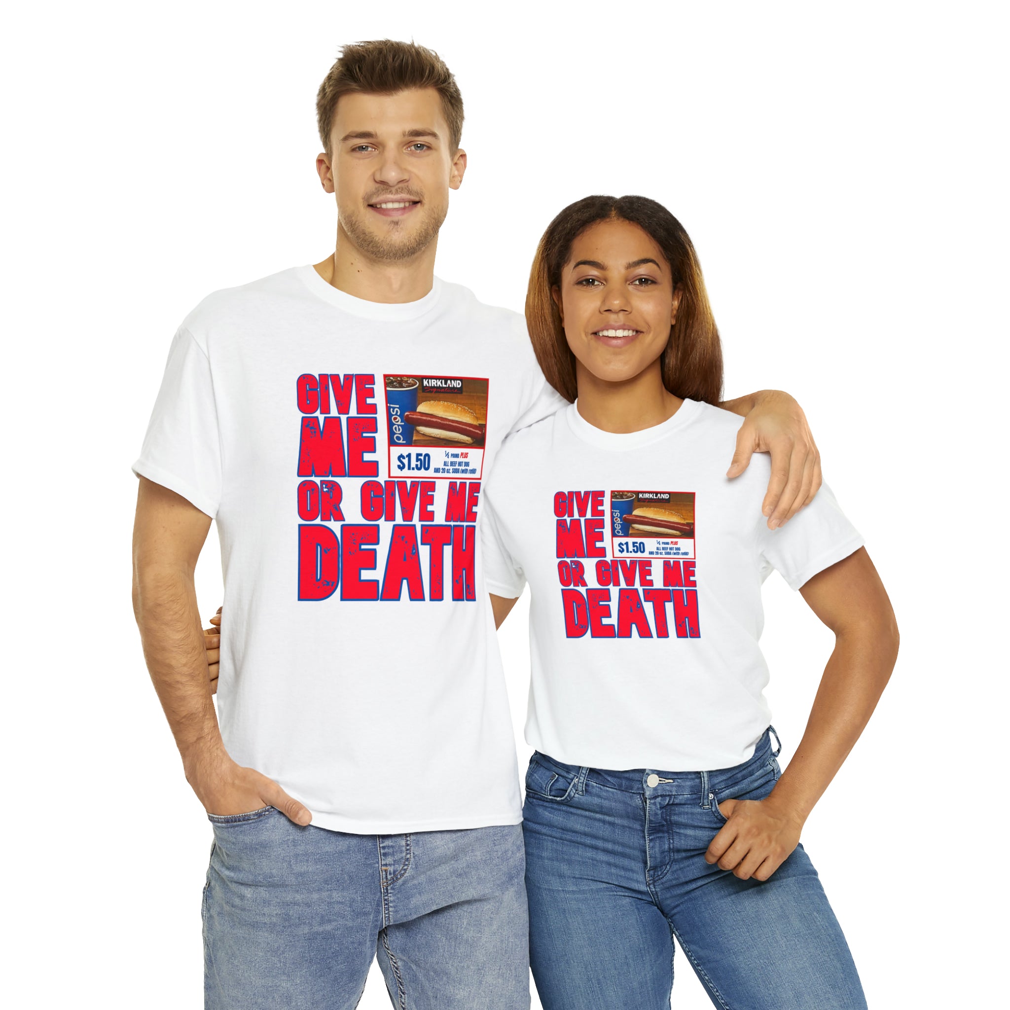 Give me costco $1.50 hotdog or give me death - Unisex Heavy Cotton Tee