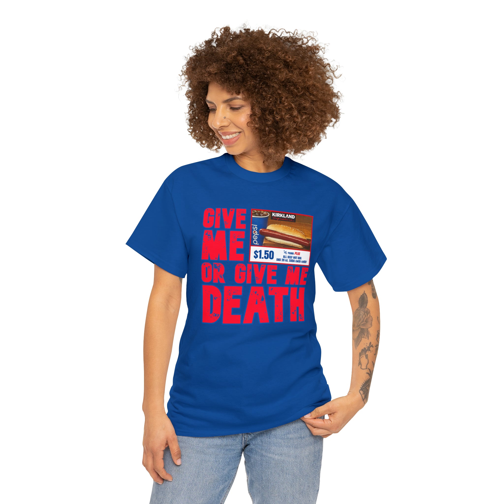 Give me costco $1.50 hotdog or give me death - Unisex Heavy Cotton Tee