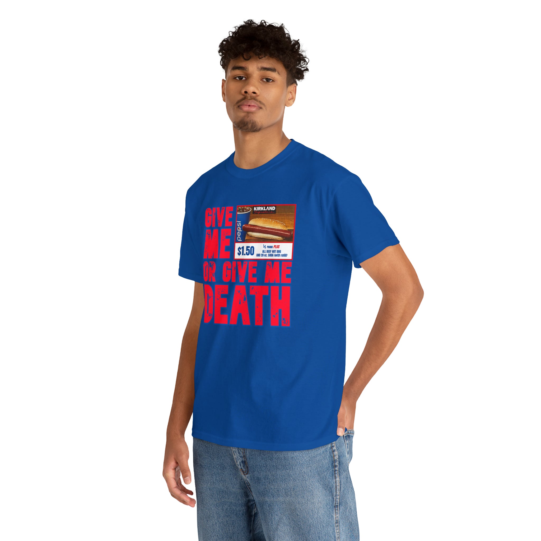 Give me costco $1.50 hotdog or give me death - Unisex Heavy Cotton Tee