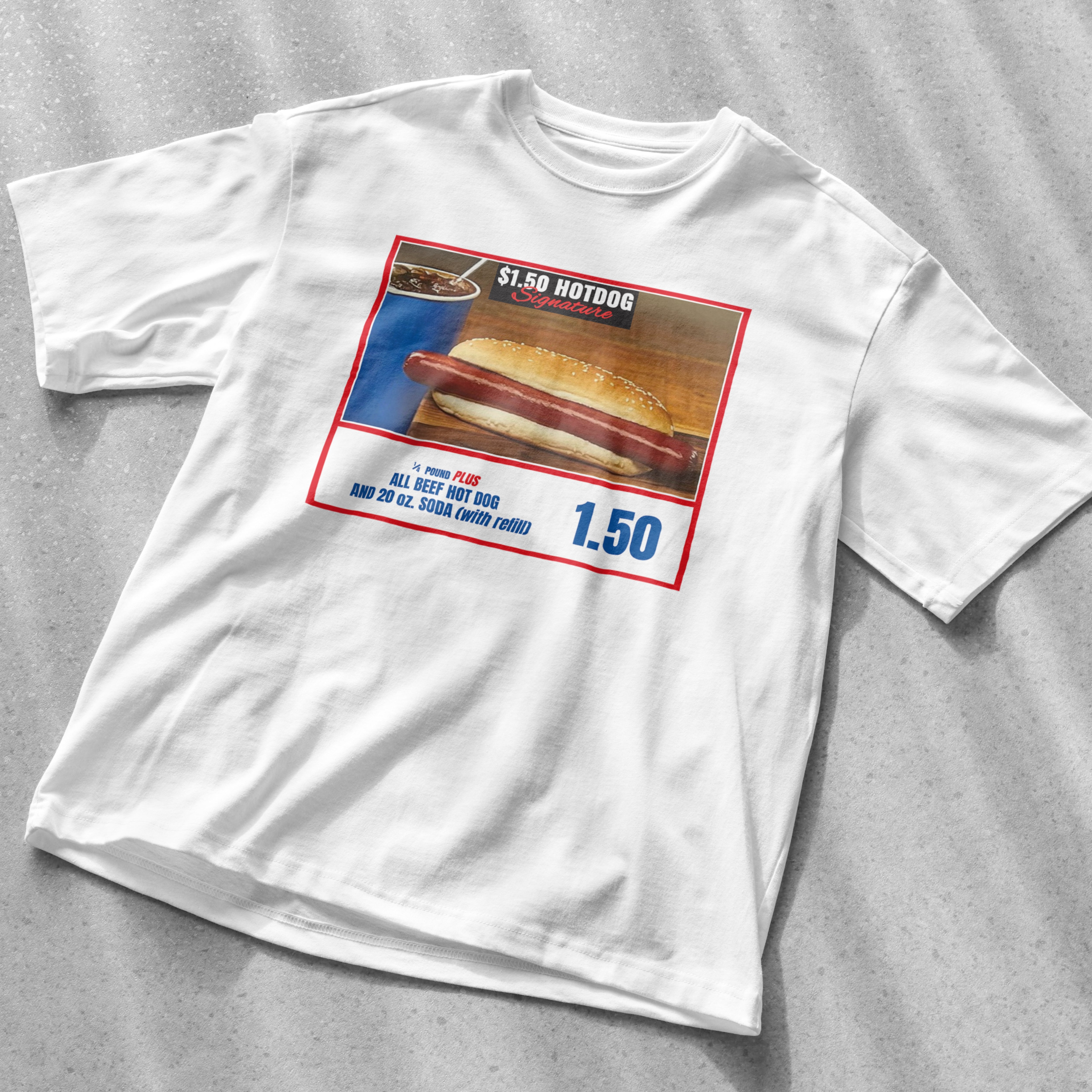 Costco Hotdog T-Shirt (with back quote) - Unisex Heavy Cotton Tee