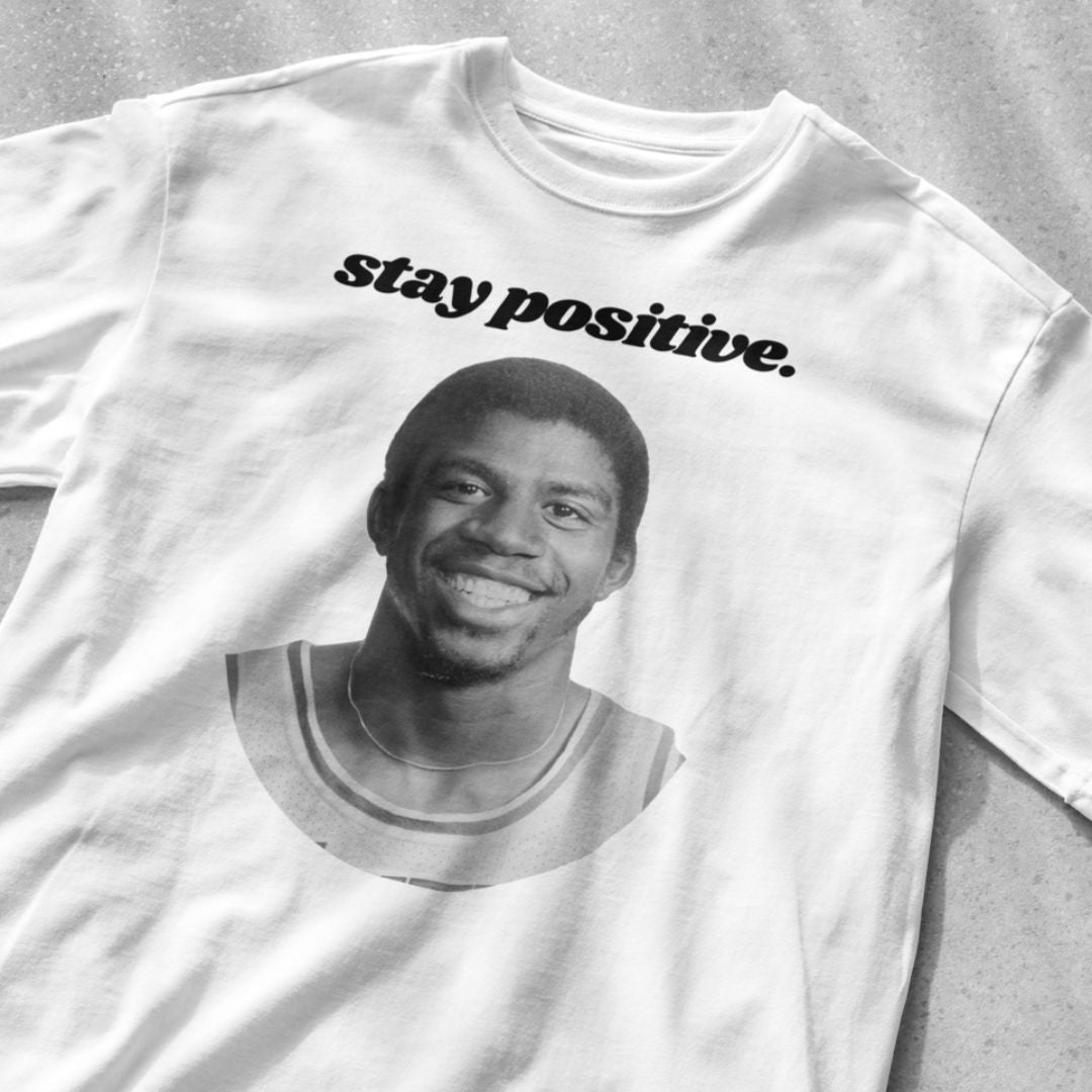 Stay Positive Magic Johnson - Unisex Heavy Cotton Tee