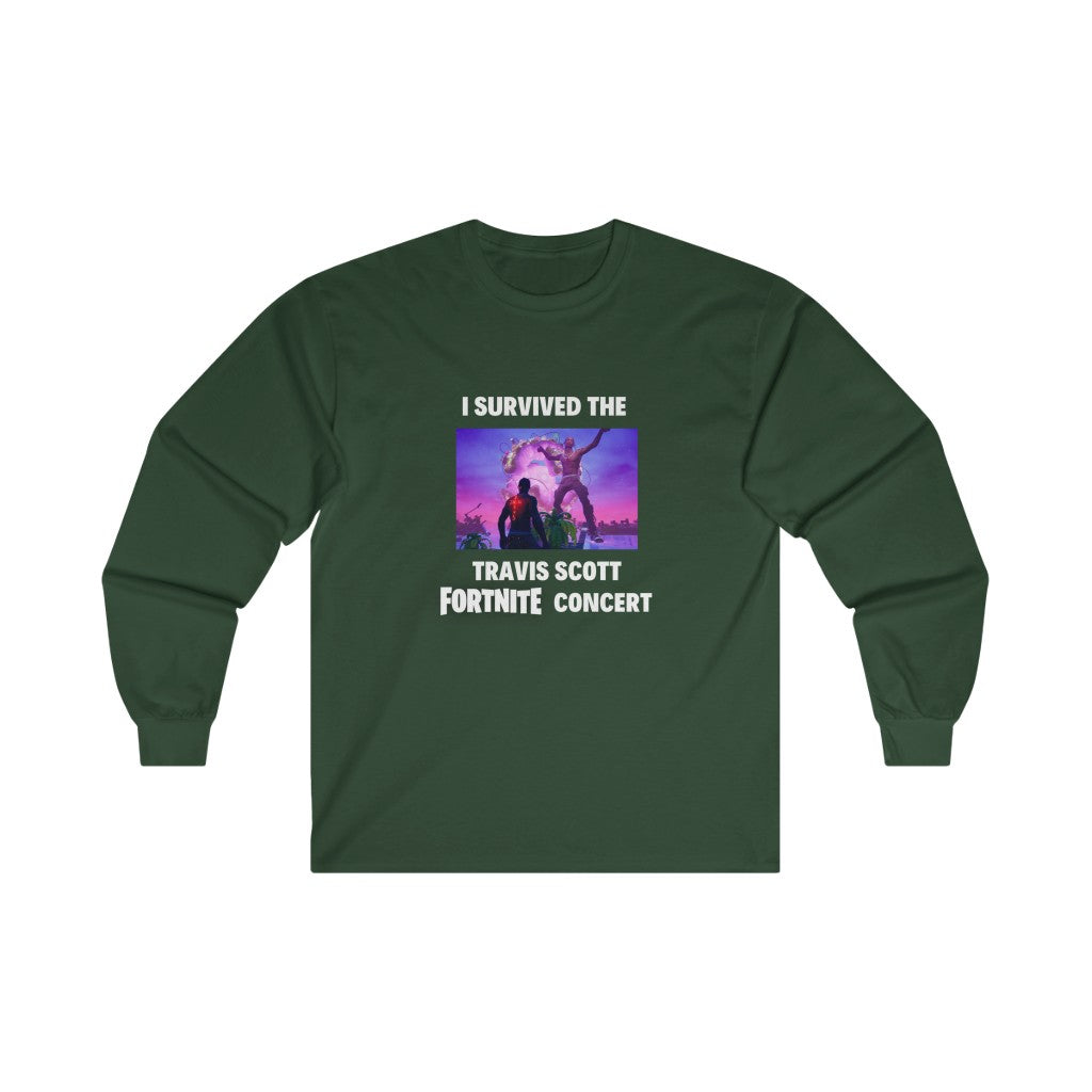 I Survived the Travis Scott Fortnite Concert - Ultra Cotton Long Sleeve Tee - All Colors