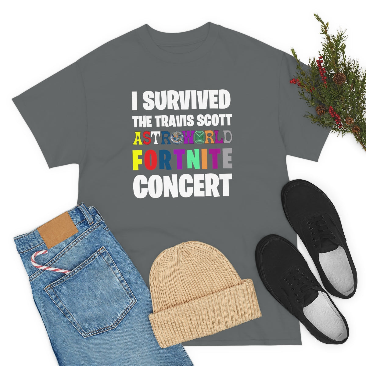 I SURVIVED THE TRAVIS SCOTT FORTNITE CONCERT - Unisex Heavy Cotton Tee - All Colors