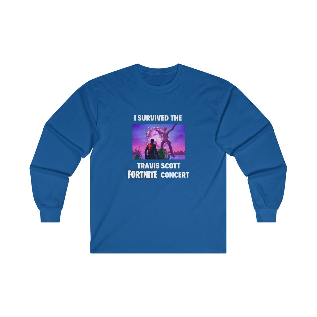 I Survived the Travis Scott Fortnite Concert - Ultra Cotton Long Sleeve Tee - All Colors