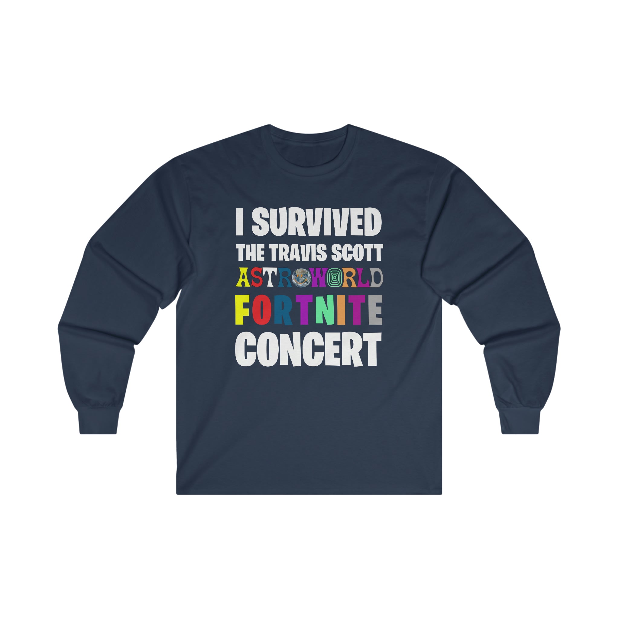 I Survived the Travis Scott Fortnite Concert - Ultra Cotton Long Sleeve Tee - All Colors