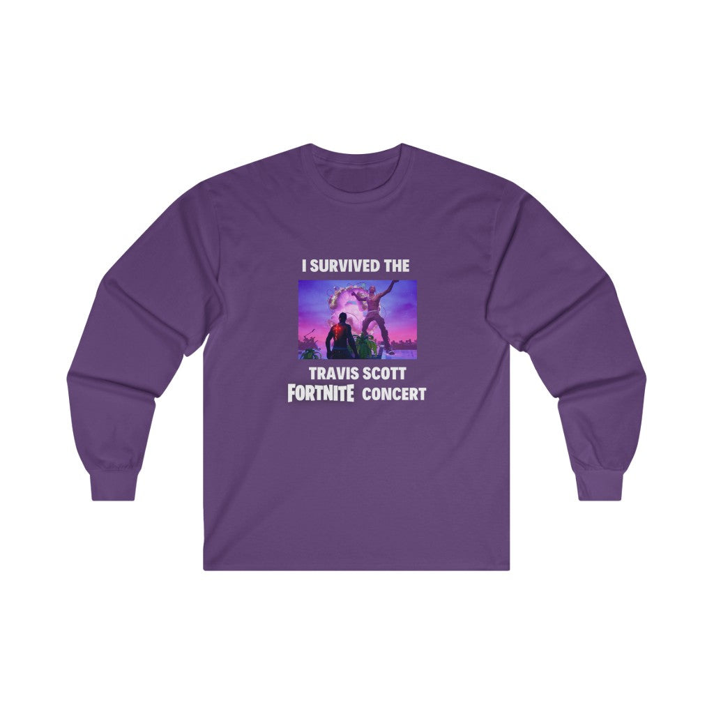 I Survived the Travis Scott Fortnite Concert - Ultra Cotton Long Sleeve Tee - All Colors