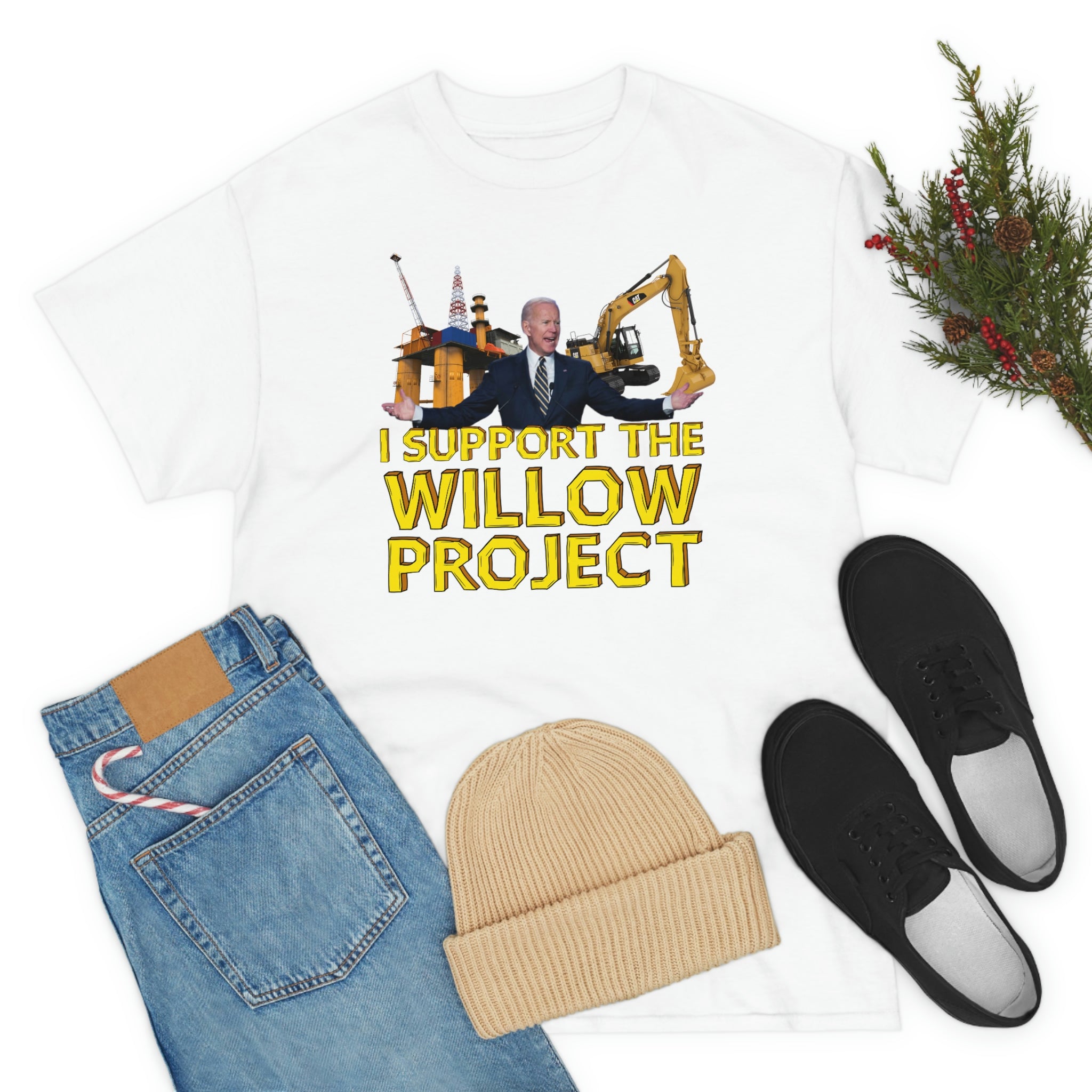 I Support the Willow Project (Biden) - Unisex Heavy Cotton Tee