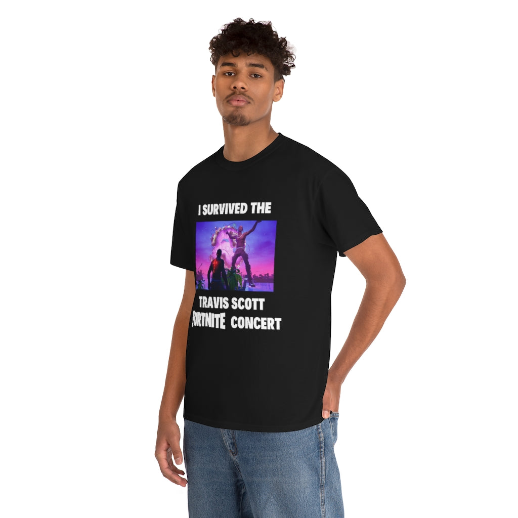 I Survived the Travis Scott Fortnite Concert - Unisex Heavy Cotton Tee - All Colors