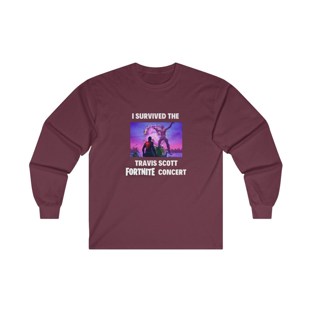 I Survived the Travis Scott Fortnite Concert - Ultra Cotton Long Sleeve Tee - All Colors