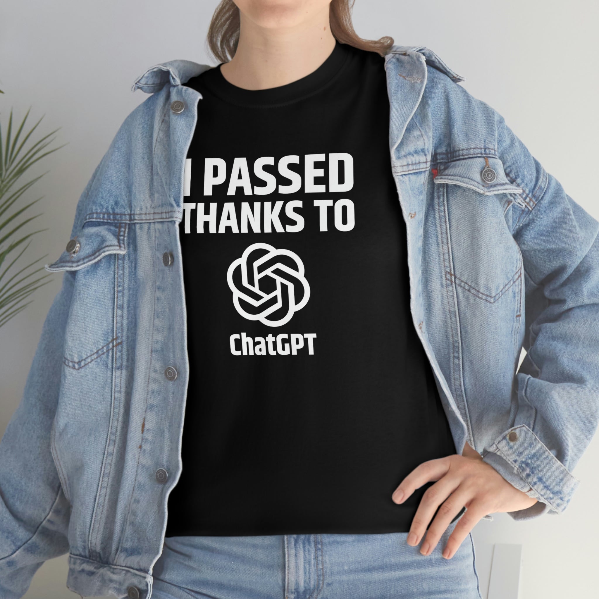 I Passed thanks to ChatGPT - Unisex Heavy Cotton Tee