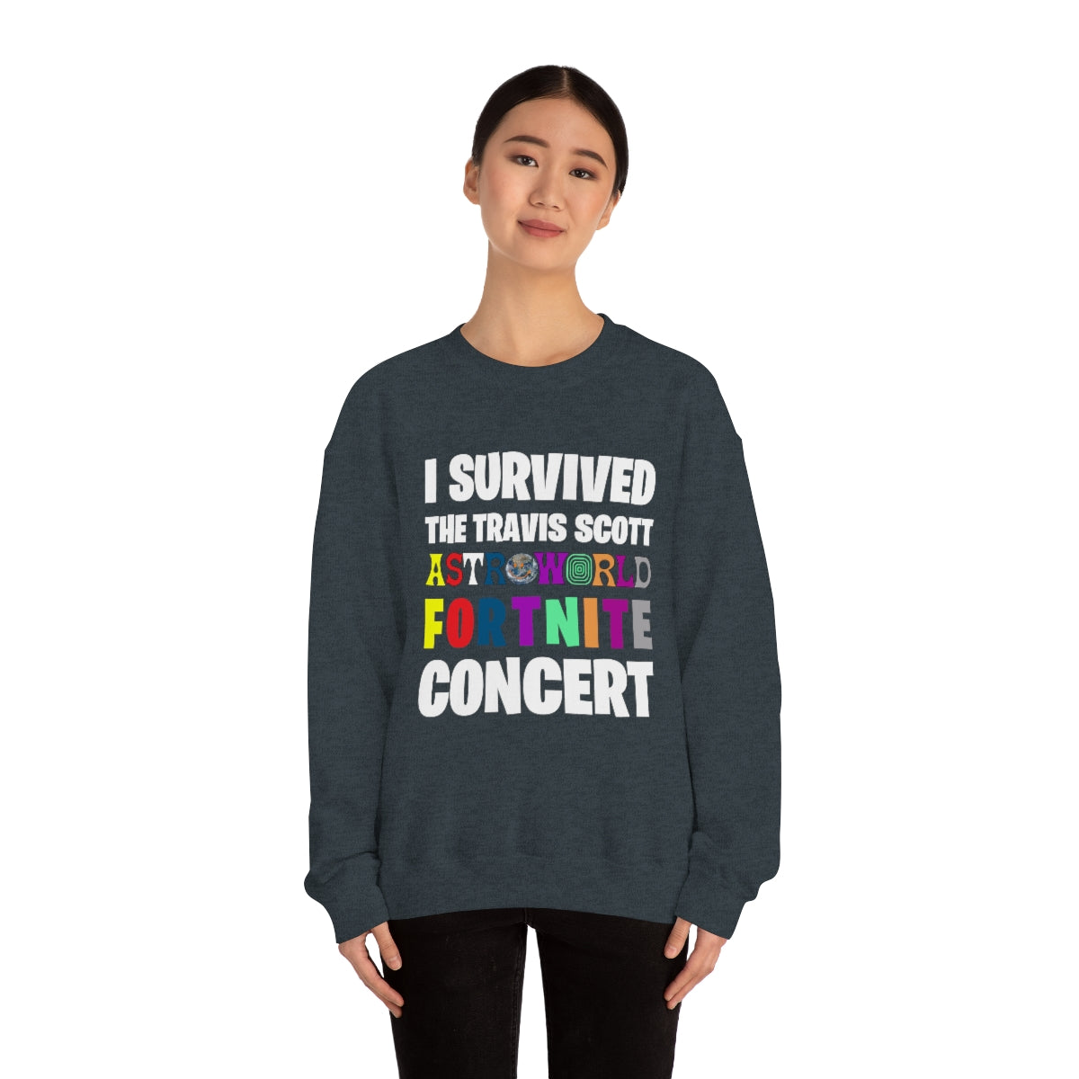 I SURVIVED THE TRAVIS SCOTT FORTNITE CONCERT - Unisex Heavy Blend™ Crewneck Sweatshirt