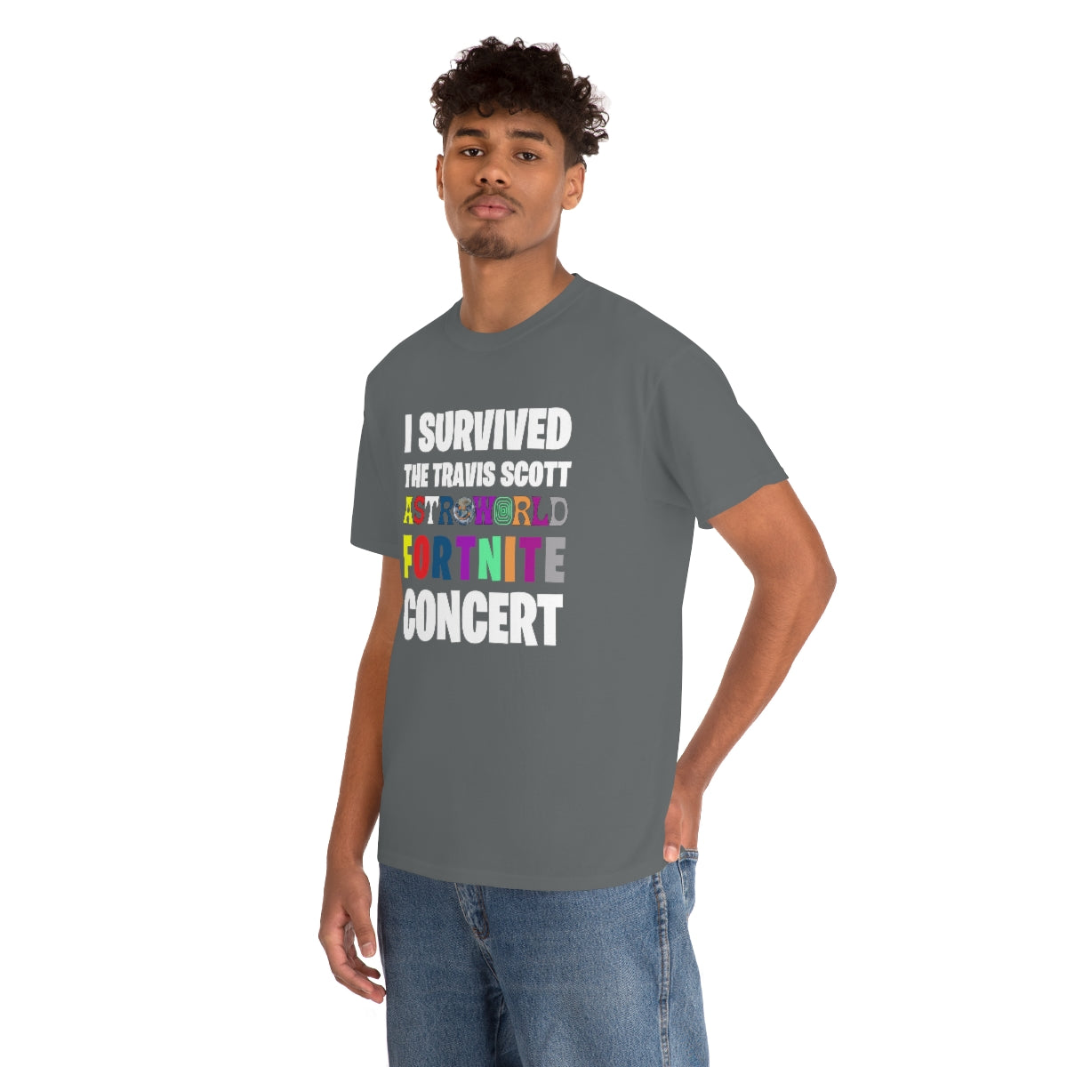 I SURVIVED THE TRAVIS SCOTT FORTNITE CONCERT - Unisex Heavy Cotton Tee - All Colors