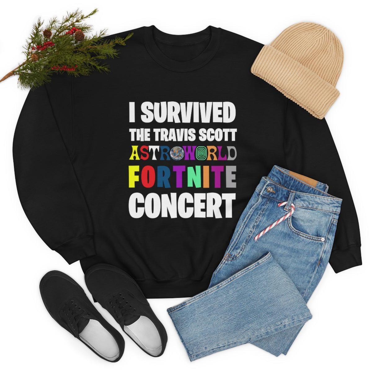 I SURVIVED THE TRAVIS SCOTT FORTNITE CONCERT - Unisex Heavy Blend™ Crewneck Sweatshirt