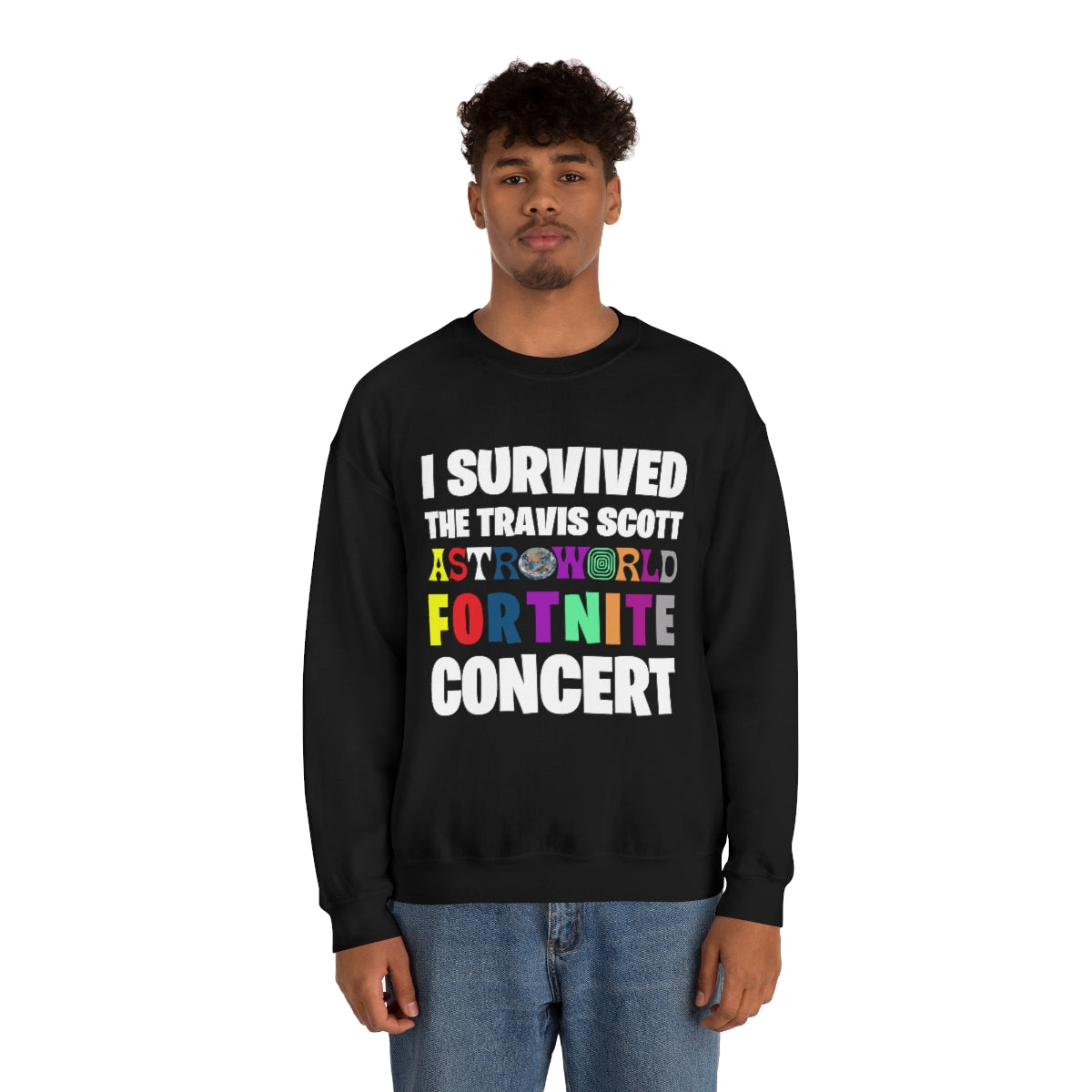 I SURVIVED THE TRAVIS SCOTT FORTNITE CONCERT - Unisex Heavy Blend™ Crewneck Sweatshirt