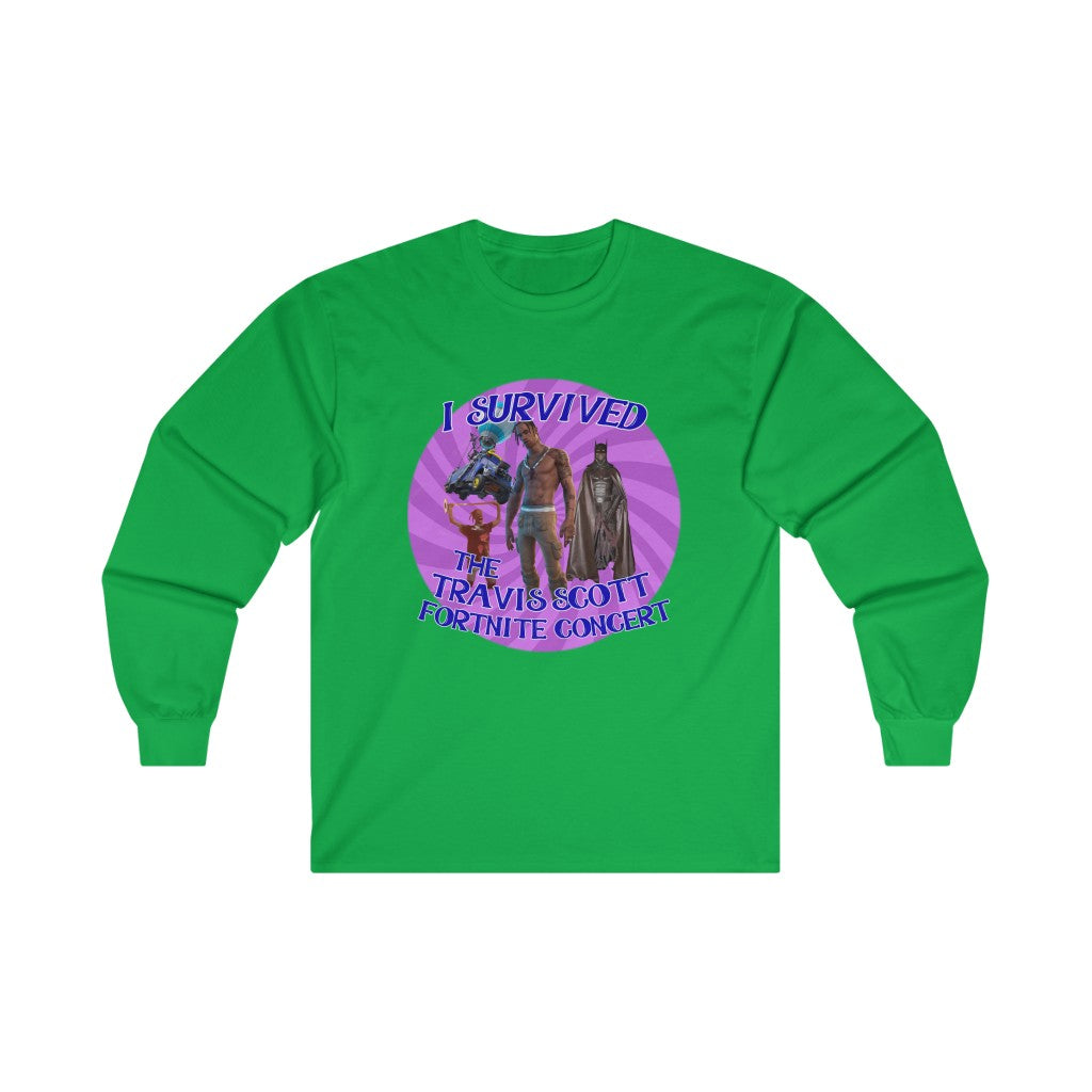 I Survived the Travis Scott Fortnite Concert - Ultra Cotton Long Sleeve Tee - All Colors