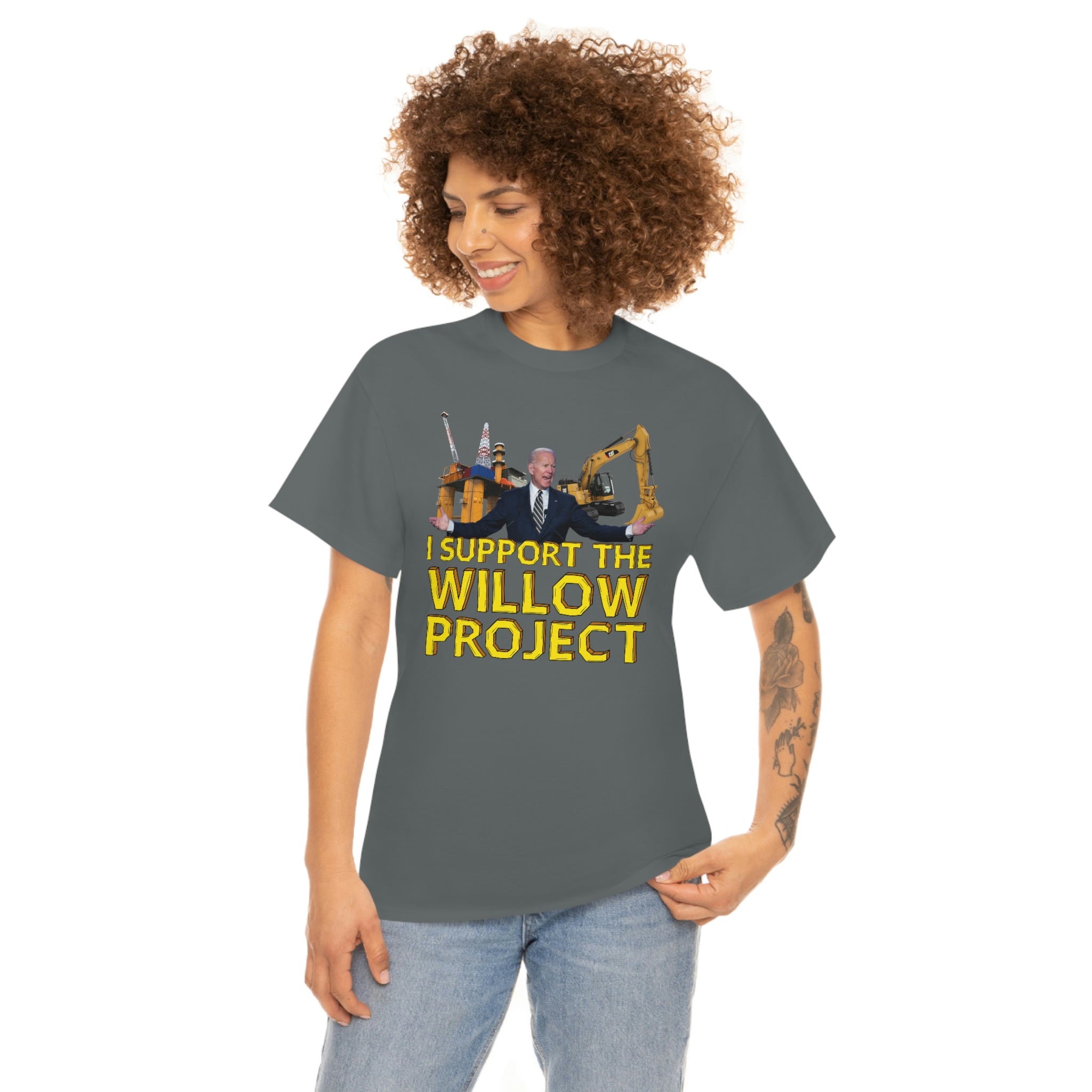 I Support the Willow Project (Biden) - Unisex Heavy Cotton Tee