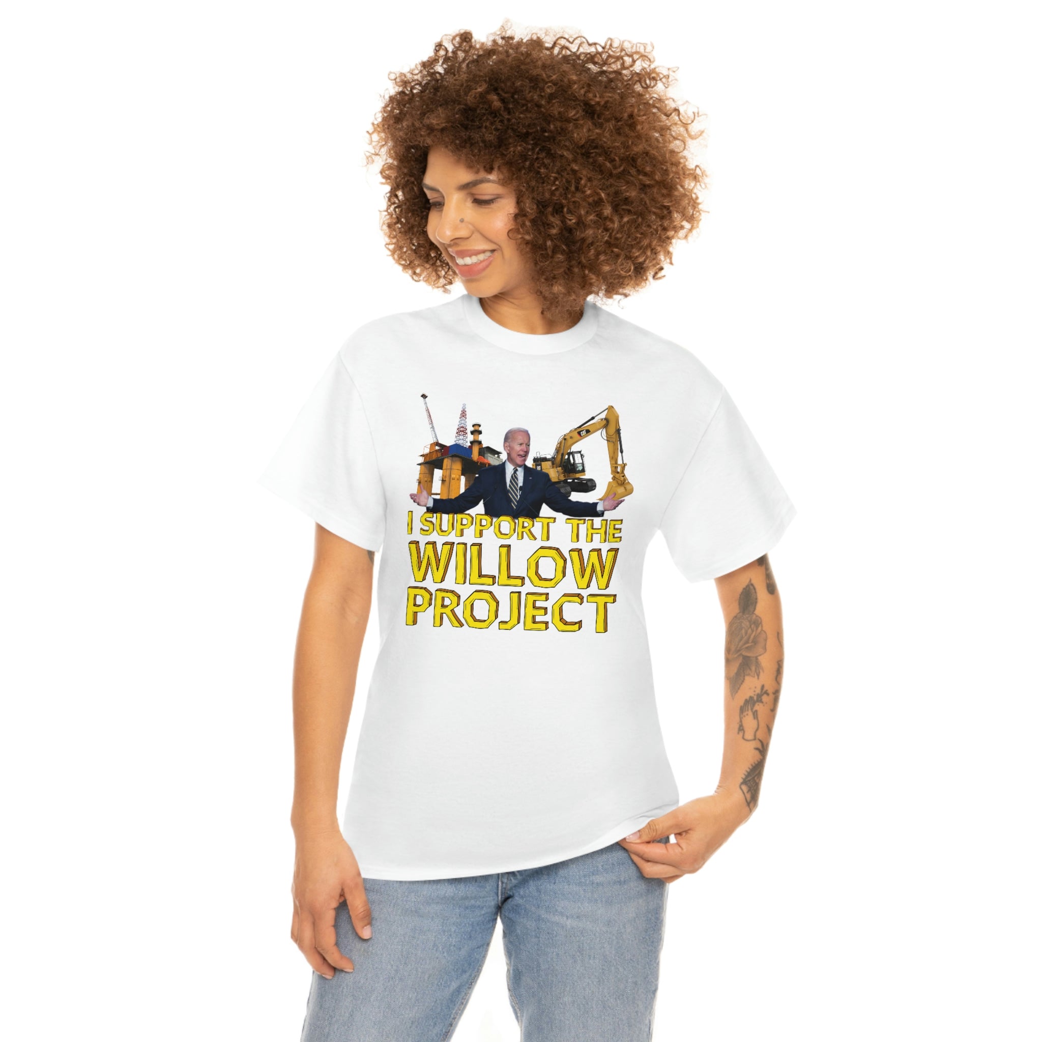 I Support the Willow Project (Biden) - Unisex Heavy Cotton Tee