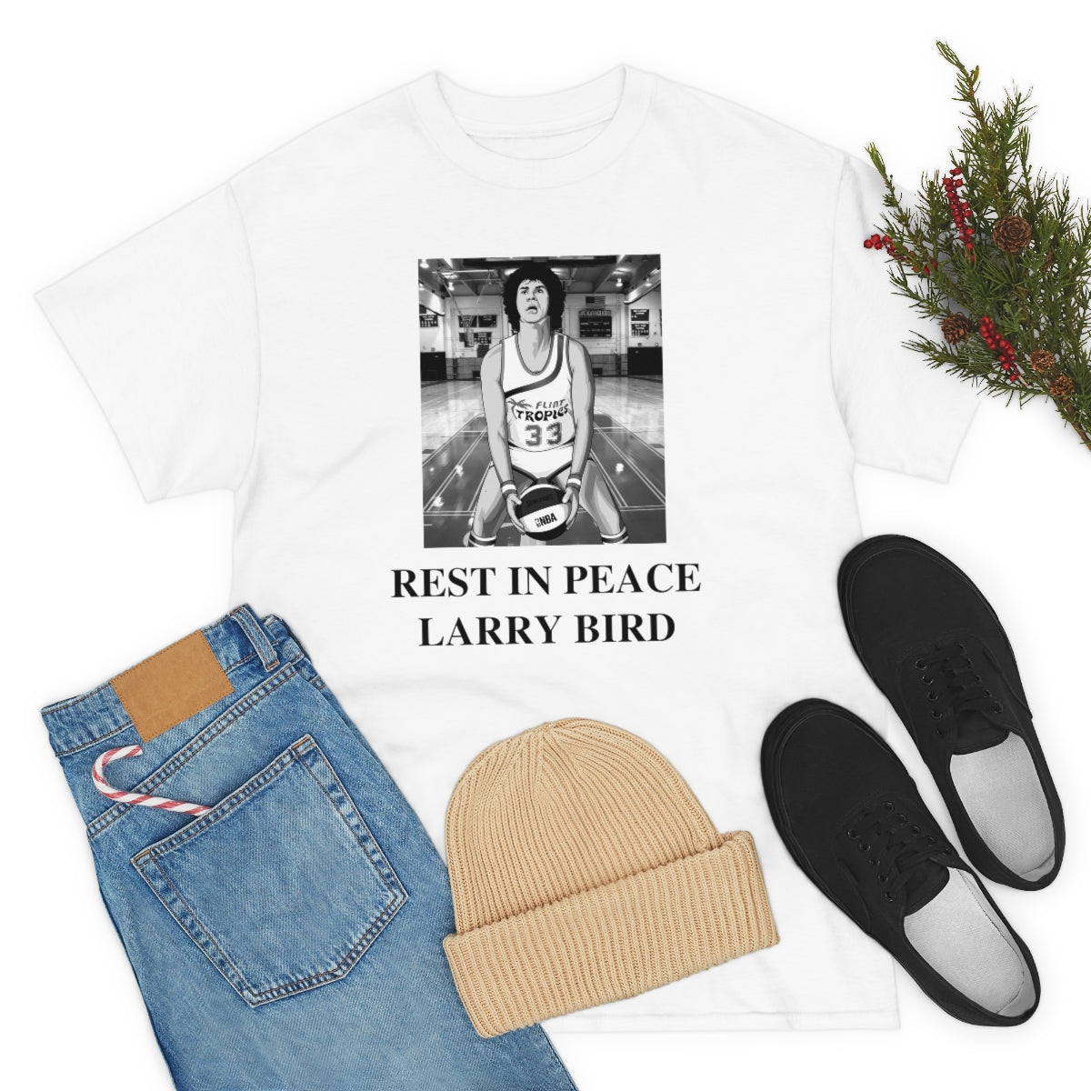 RIP Larry Bird (Jackie Moon Semipro) - Unisex Heavy Cotton Tee