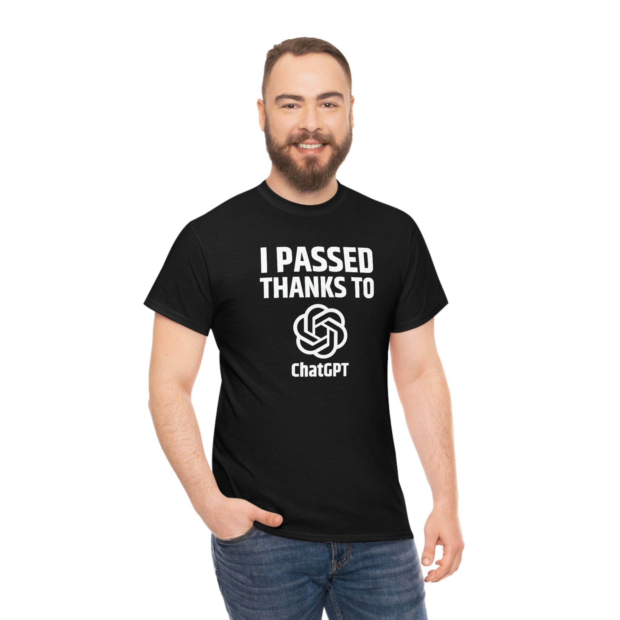 I Passed thanks to ChatGPT - Unisex Heavy Cotton Tee